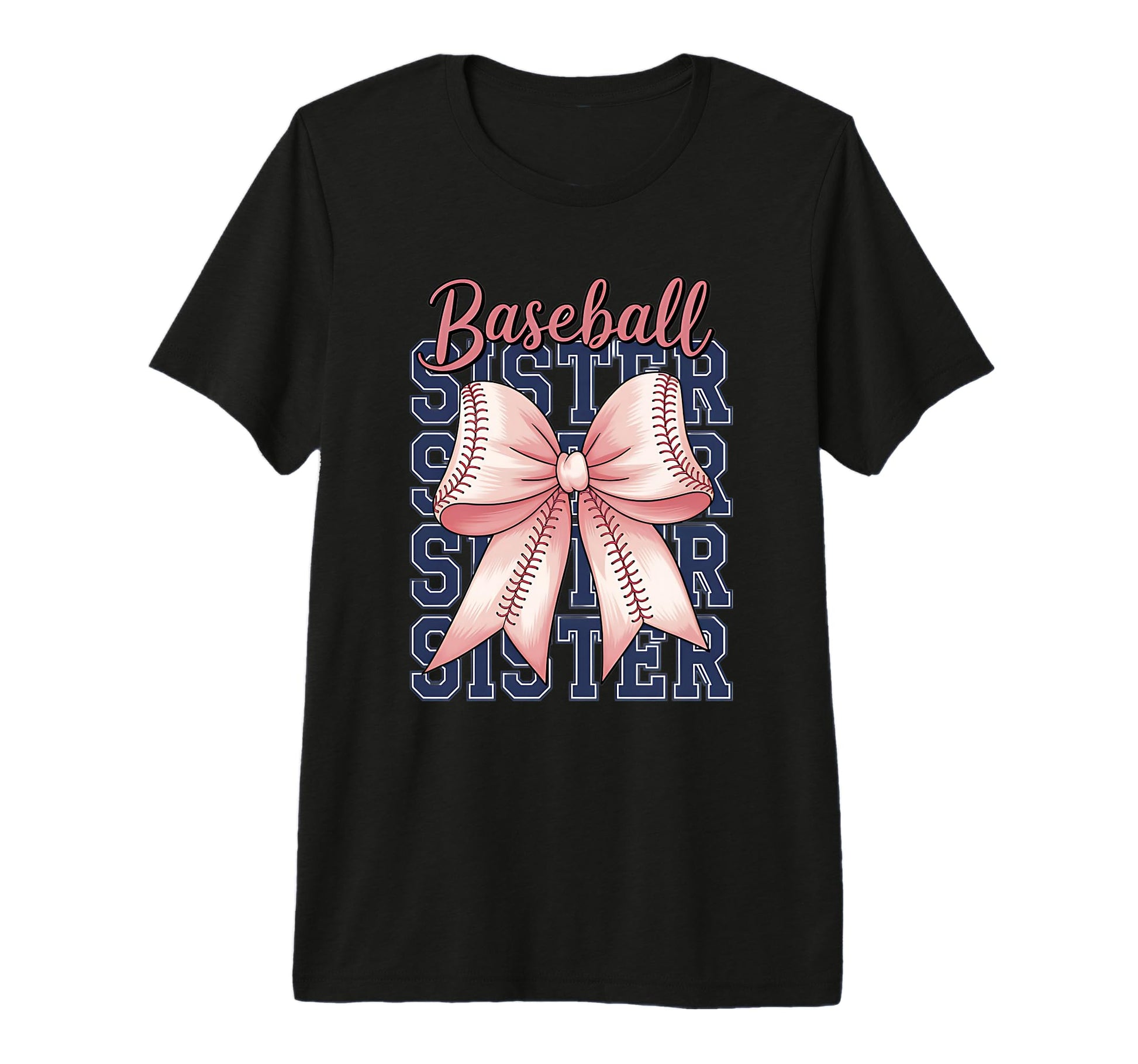 Baseball Sister Coquette Bow Tri Blend T-Shirt - Trendy Graphic Unisex - T-Shirt, Sweatshirt, Hoodie