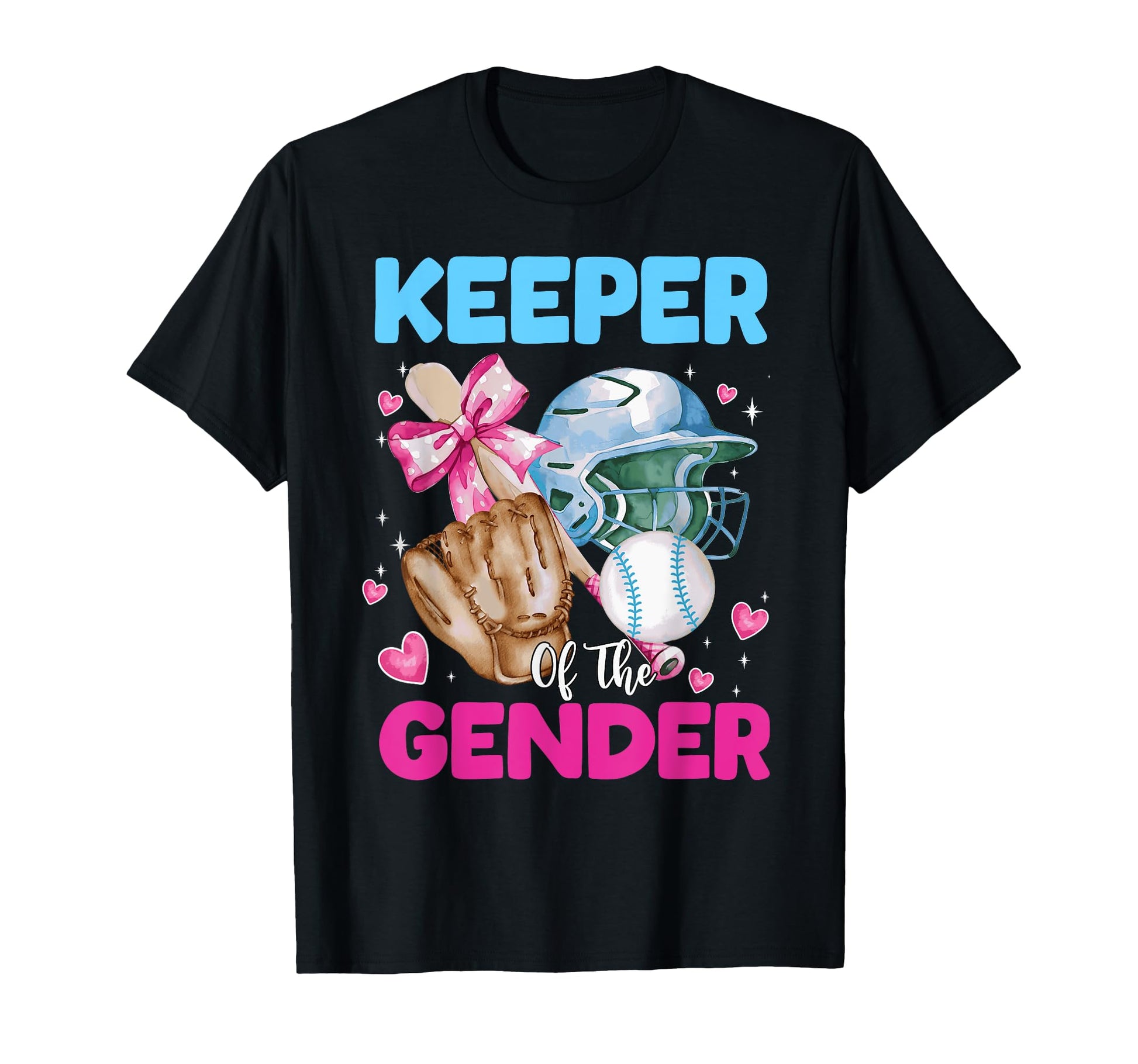 Keeper Gender Baseball Or Bows T-Shirt - Fun Novelty Design for Adults - T-Shirt, Sweatshirt, Hoodie