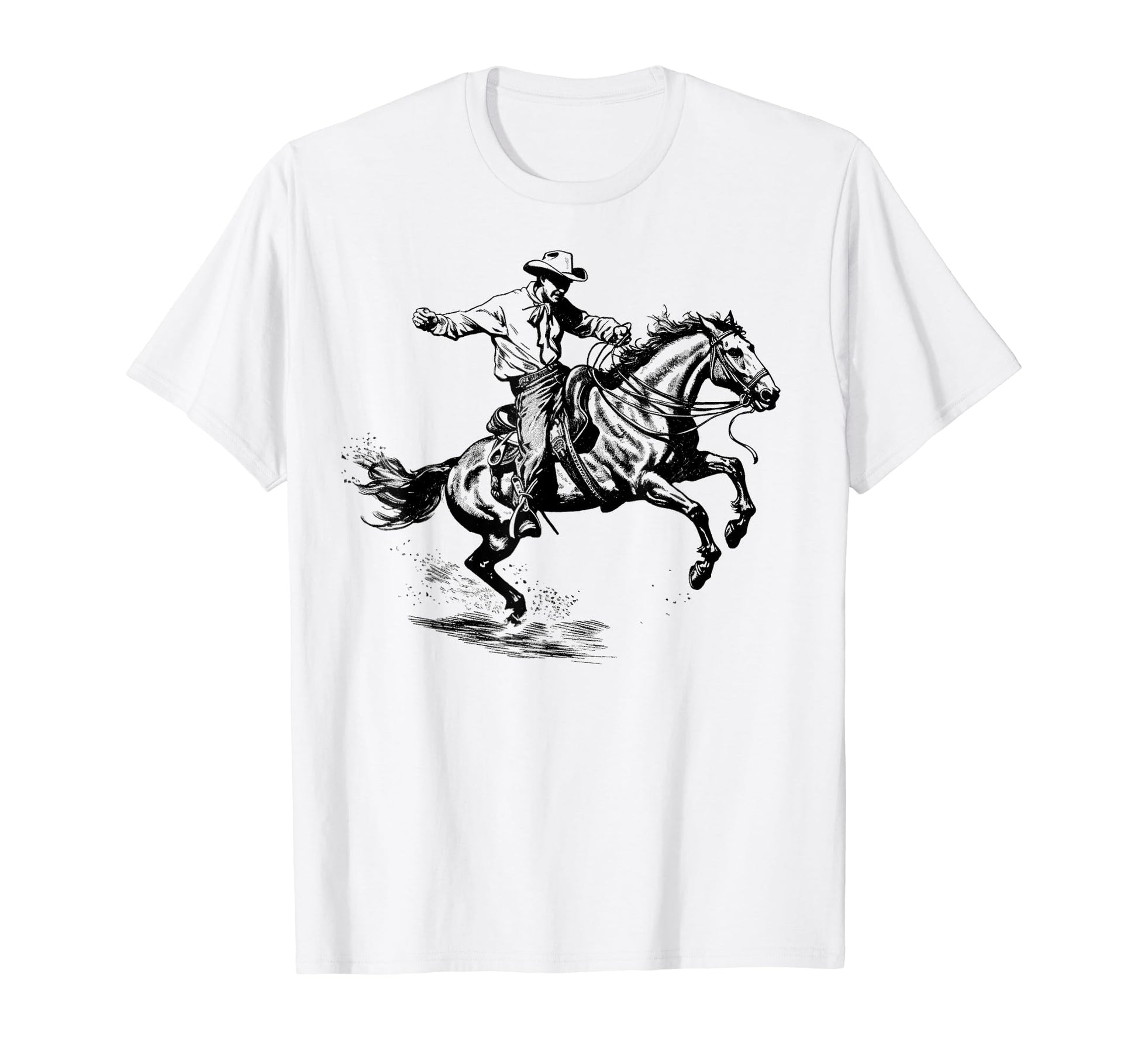 Cowboy Rodeo Horse Riding Usa Cowboy T-Shirt - Minimalist Print Unisex - T-Shirt, Sweatshirt, Hoodie