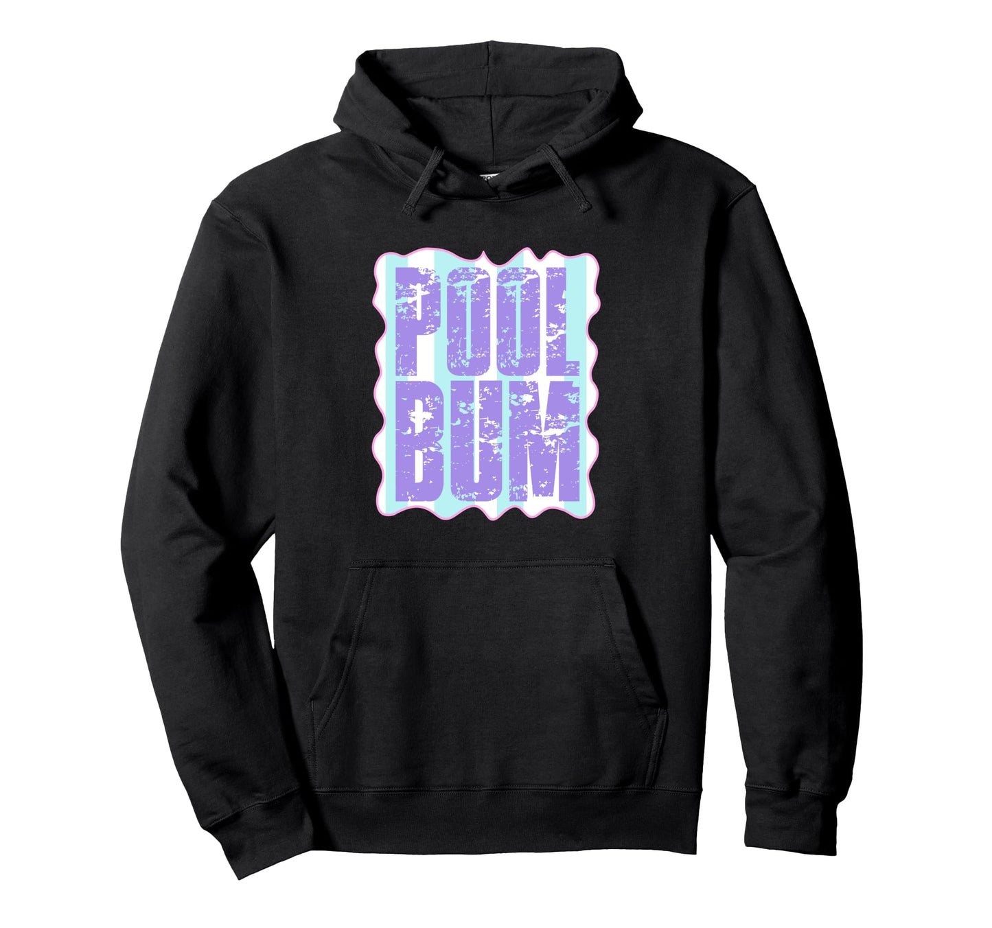Pool Bum Striped Chic Vibes Hoodie - Unique Graphic Unisex - T-Shirt, Sweatshirt, Hoodie