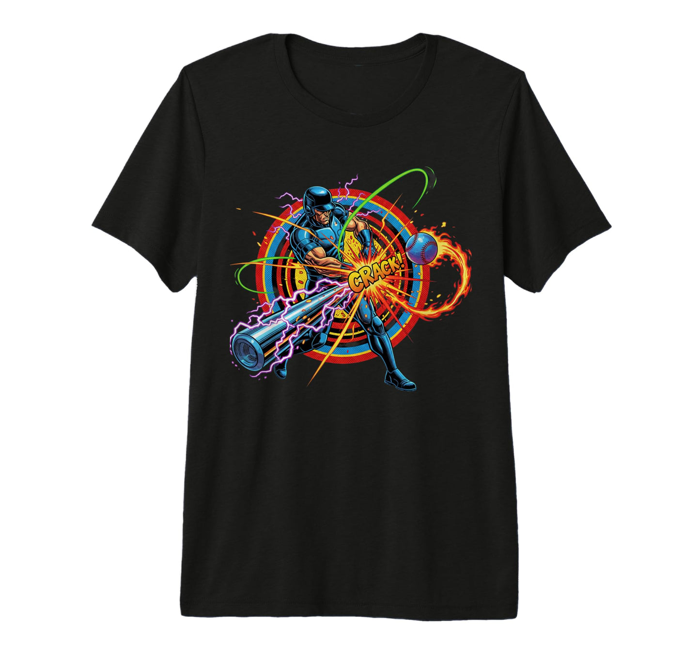 Comic Baseball Power Swing Electrifying T-Shirt - Unique Graphic Men Women - T-Shirt, Sweatshirt, Hoodie