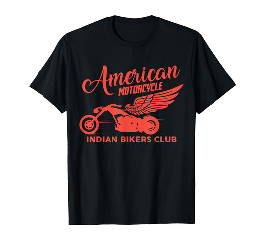 American Motorcycle Indian Bikers Old Club T-Shirt - Graphic Print Unisex - T-Shirt, Sweatshirt, Hoodie