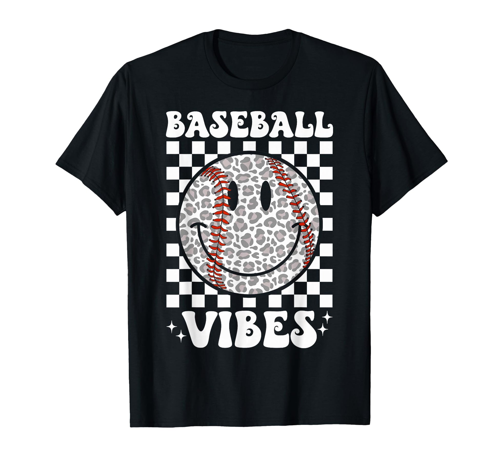 Funny Leopard Baseball Vibes Game Day T-Shirt - Graphic Print Men Women - T-Shirt, Sweatshirt, Hoodie