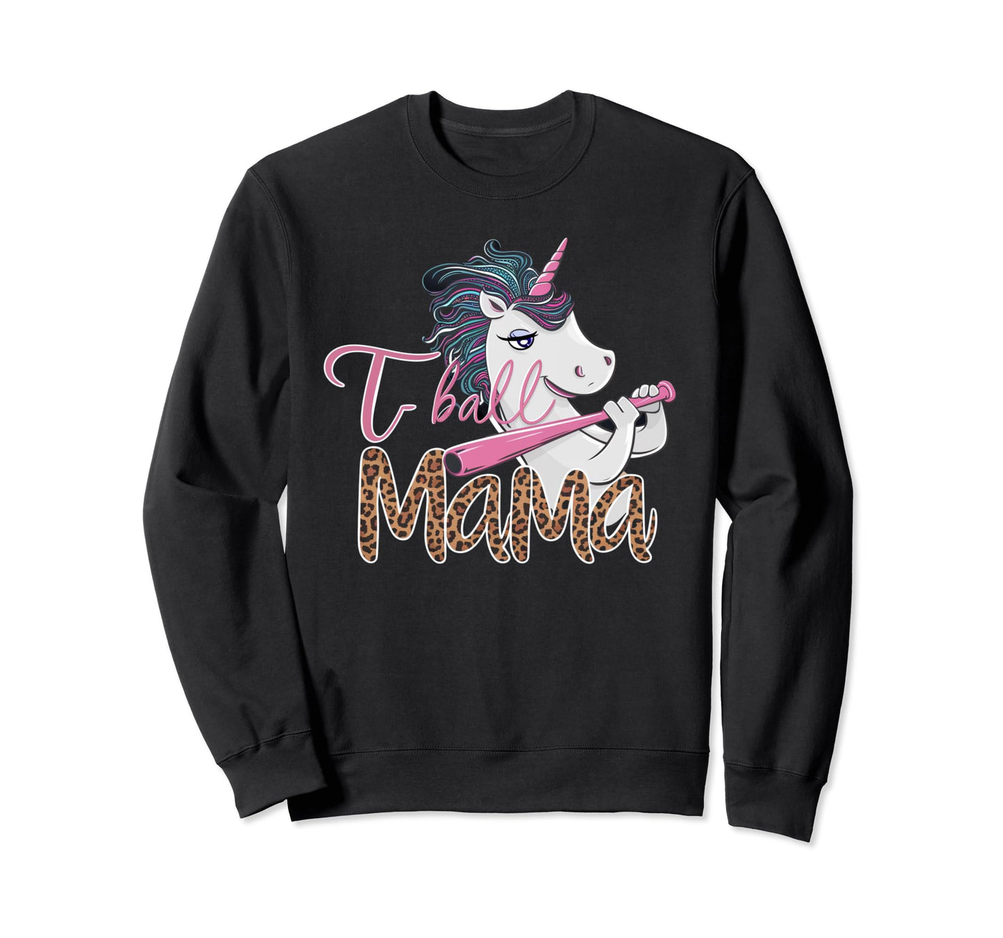 Teeball Mom Leopard T Ball Mom Sweatshirt - Casual Everyday Wear Men Women - T-Shirt, Sweatshirt, Hoodie