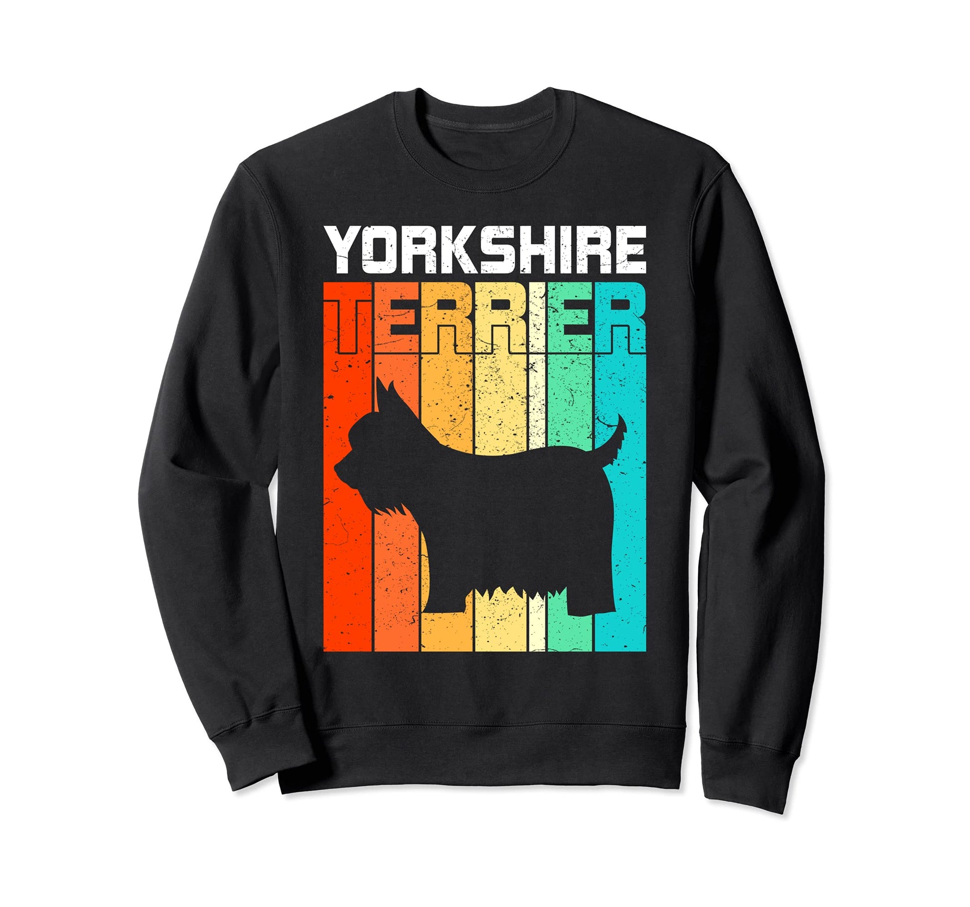 Yorkshire Terrier Dog Stripes Sweatshirt - Custom Art Print Men Women - T-Shirt, Sweatshirt, Hoodie