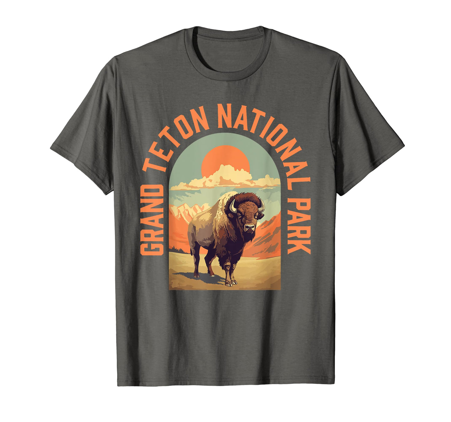 Grand Tetons National Park Bison T-Shirt - Graphic Print for Adults - T-Shirt, Sweatshirt, Hoodie