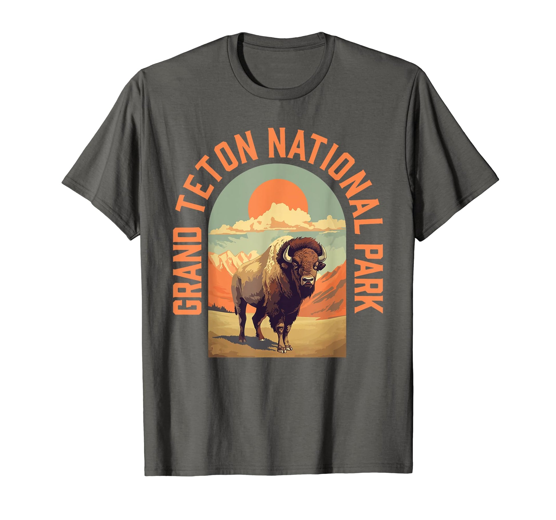 Grand Tetons National Park Bison T-Shirt - Graphic Print for Adults - T-Shirt, Sweatshirt, Hoodie