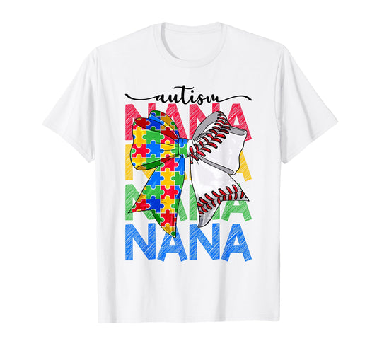 Autism Nana Autism Awareness Coquette T-Shirt - Aesthetic Graphic Unisex - T-Shirt, Sweatshirt, Hoodie