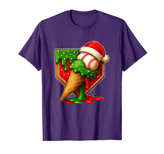 Baseball Baseball Ice Cream Drip T-Shirt - Fun Novelty Design Unisex - T-Shirt, Sweatshirt, Hoodie