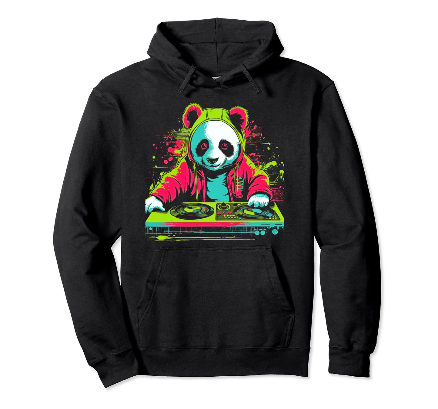 Kawaii Panda Dj Japanese Edm Y2K Hoodie - Custom Art Print for Adults - T-Shirt, Sweatshirt, Hoodie