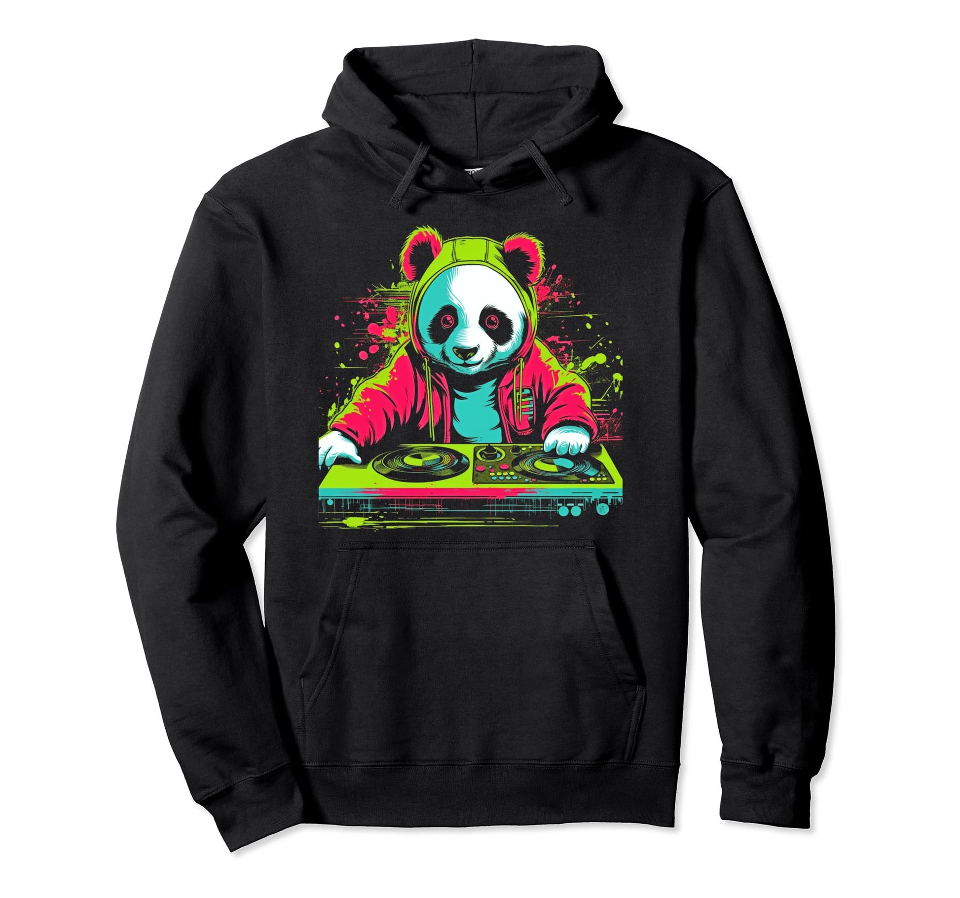 Kawaii Panda Dj Japanese Edm Y2K Hoodie - Custom Art Print for Adults - T-Shirt, Sweatshirt, Hoodie