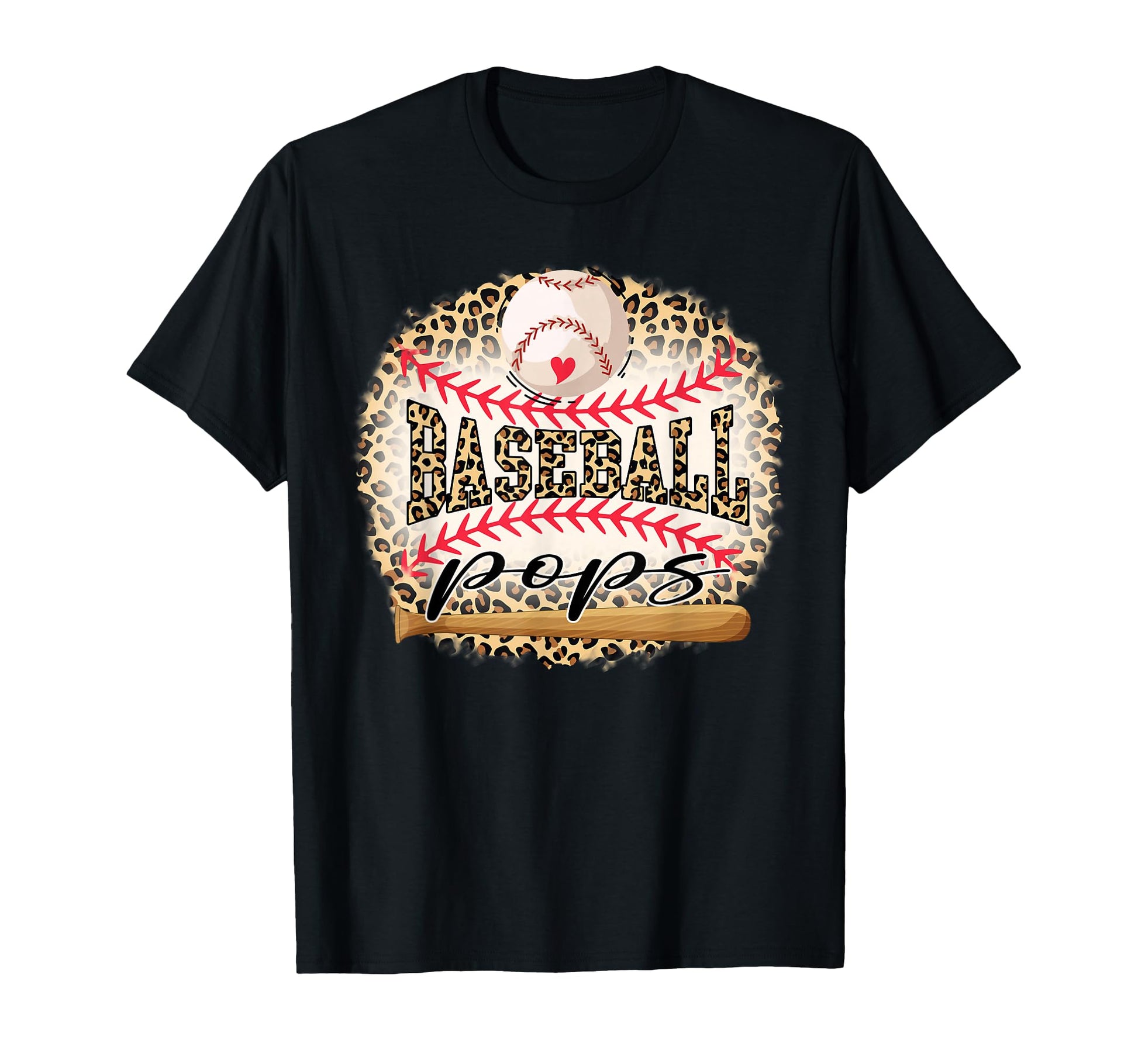 Baseball Pops Funny Leopard Baseball T-Shirt - Unique Graphic Men Women - T-Shirt, Sweatshirt, Hoodie