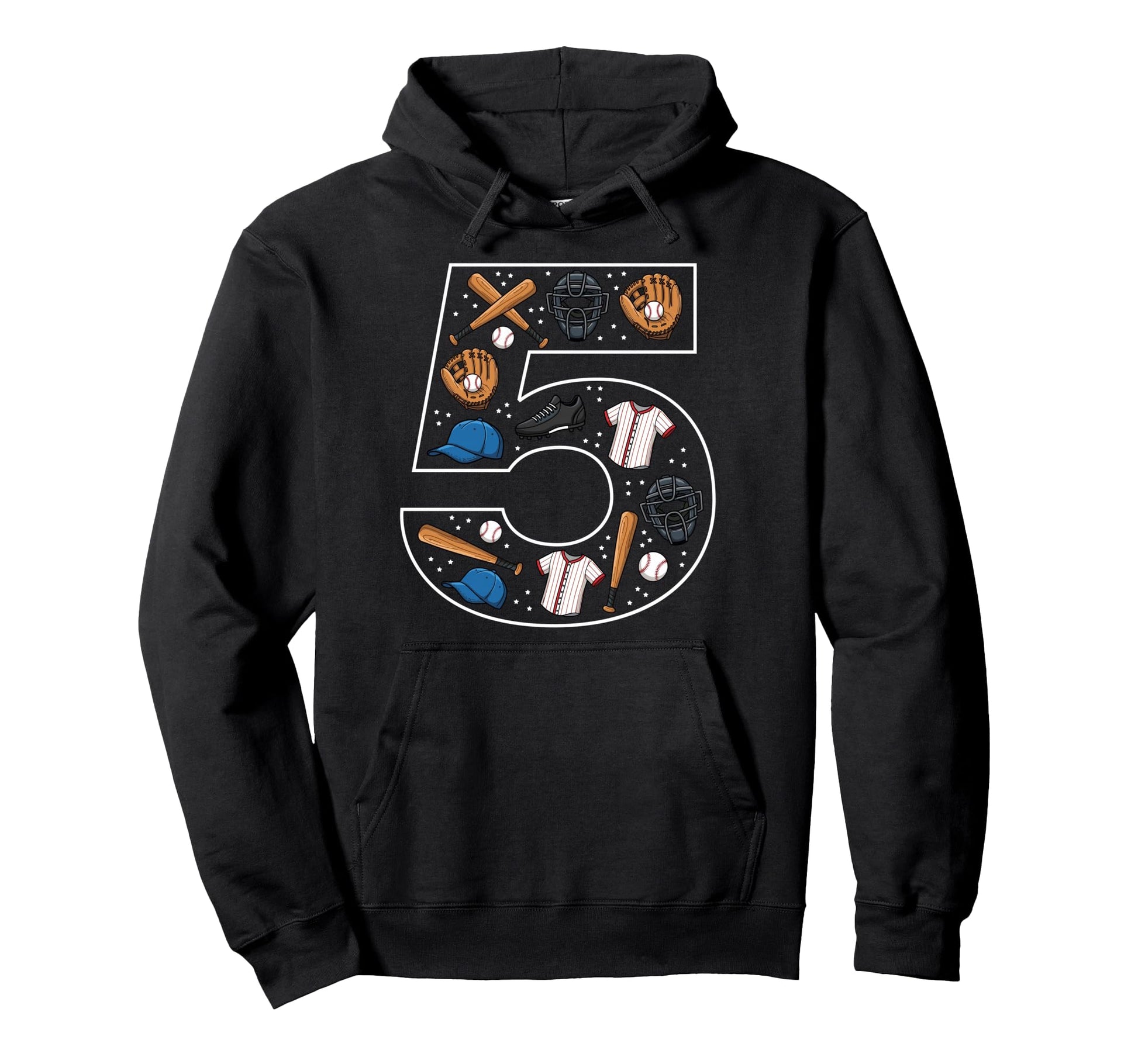 5Th Birthday 5 Year Old Baseball Baseball Hoodie - Novelty Apparel Unisex - T-Shirt, Sweatshirt, Hoodie