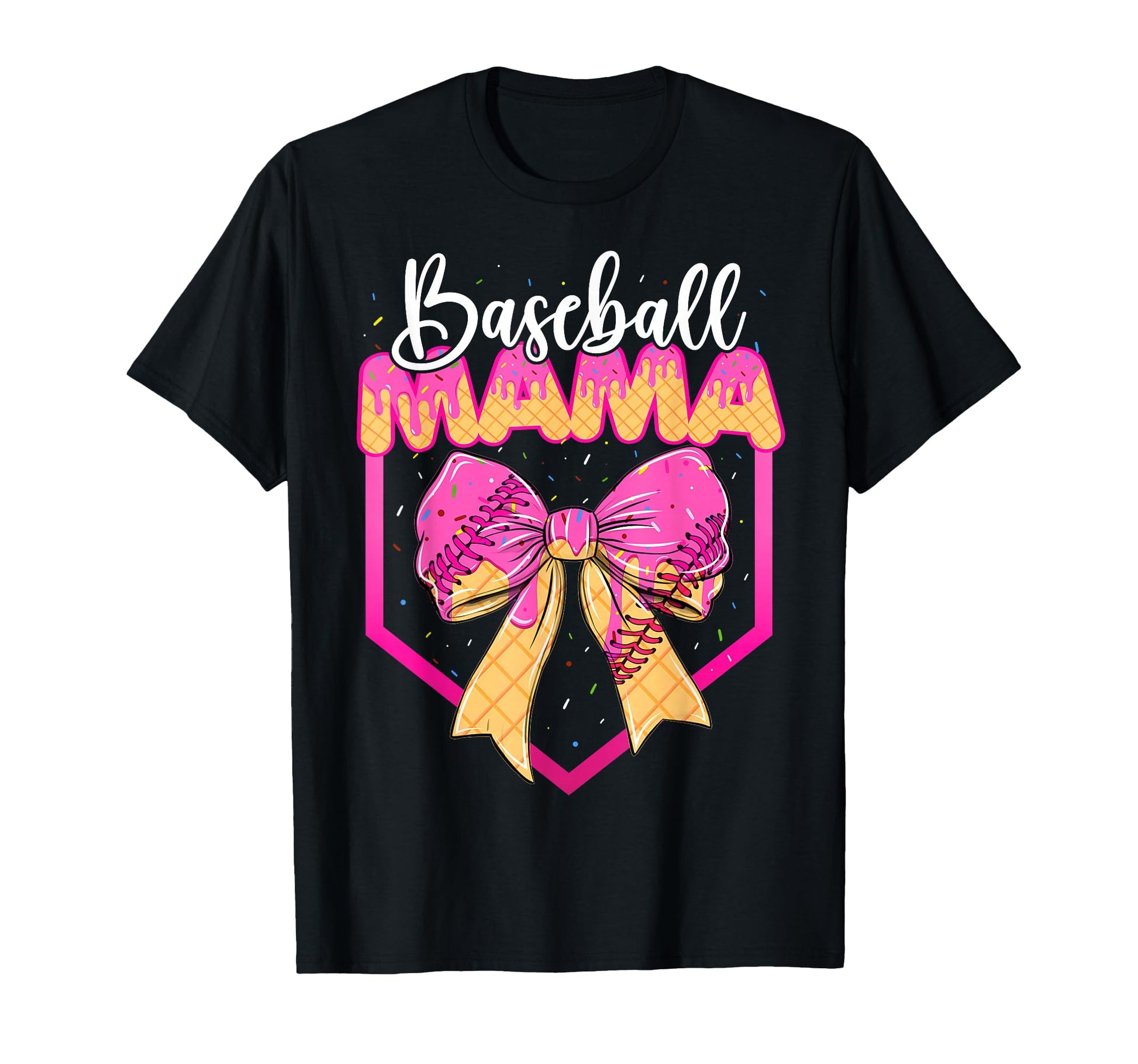 Baseball Mama Drip Ice Cream Drip T-Shirt - Aesthetic Graphic Men Women - T-Shirt, Sweatshirt, Hoodie
