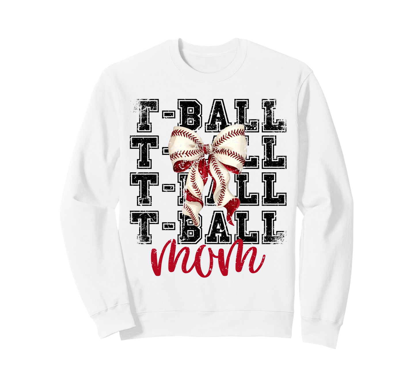 Tball Mom Teeball T Ball Coquette Sweatshirt - Trendy Graphic Unisex - T-Shirt, Sweatshirt, Hoodie