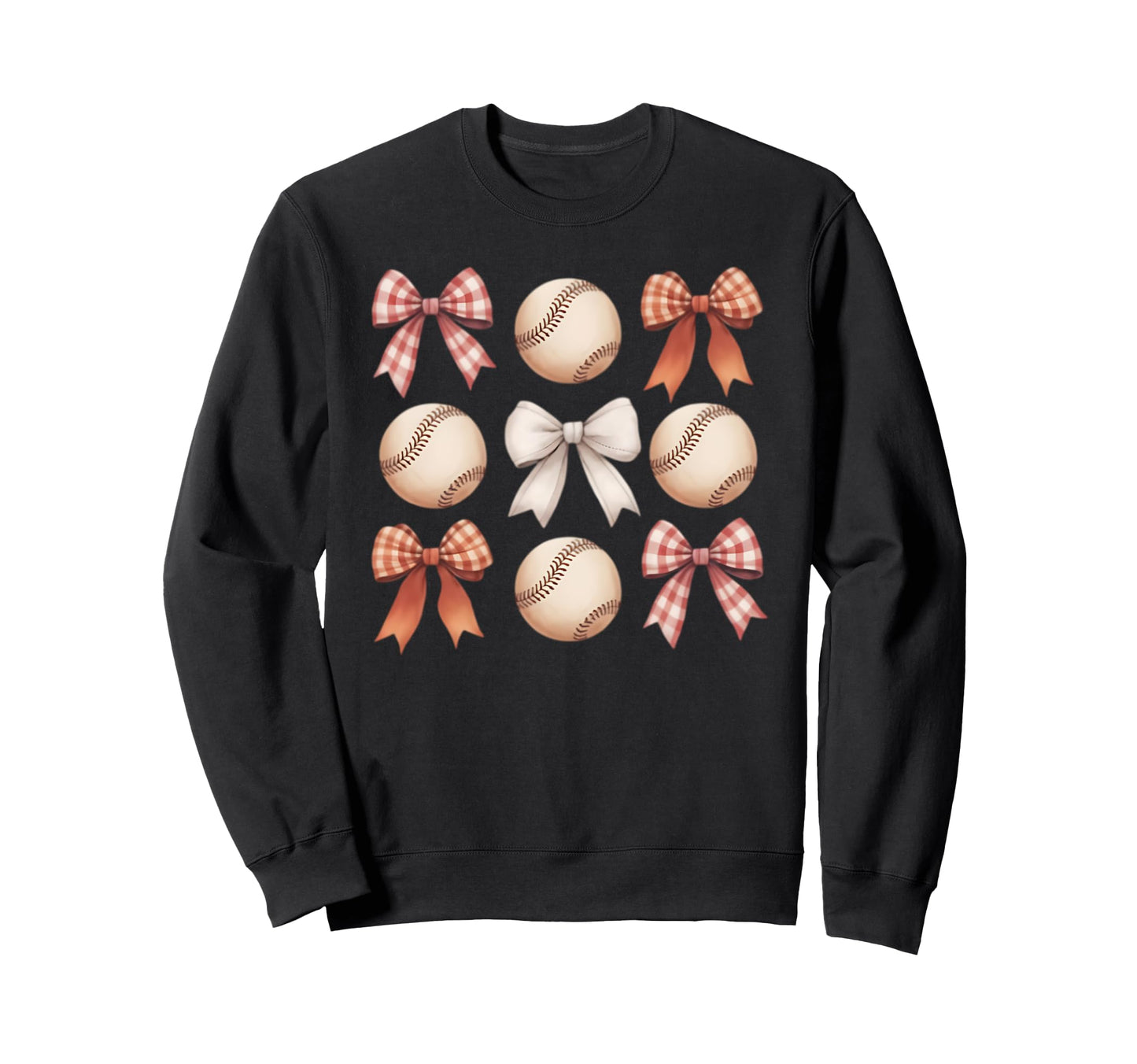 Baseball Coquette Bow Mom Sister Sweatshirt - Fun Novelty Design for Adults - T-Shirt, Sweatshirt, Hoodie