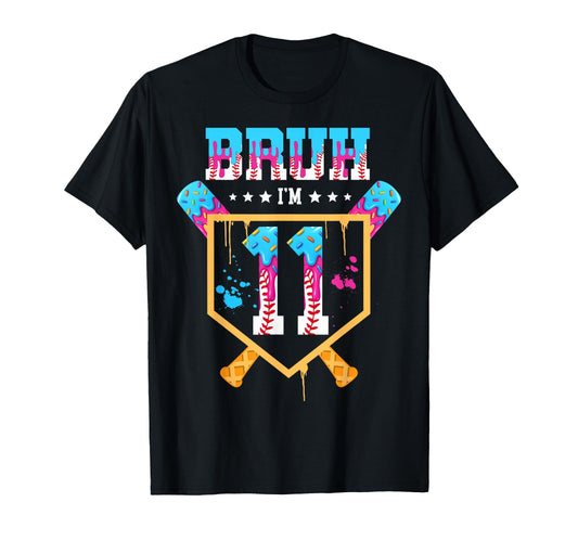 Baseball 11 Year Old Ice Cream Drip 11Th T-Shirt - Unique Graphic Unisex - T-Shirt, Sweatshirt, Hoodie