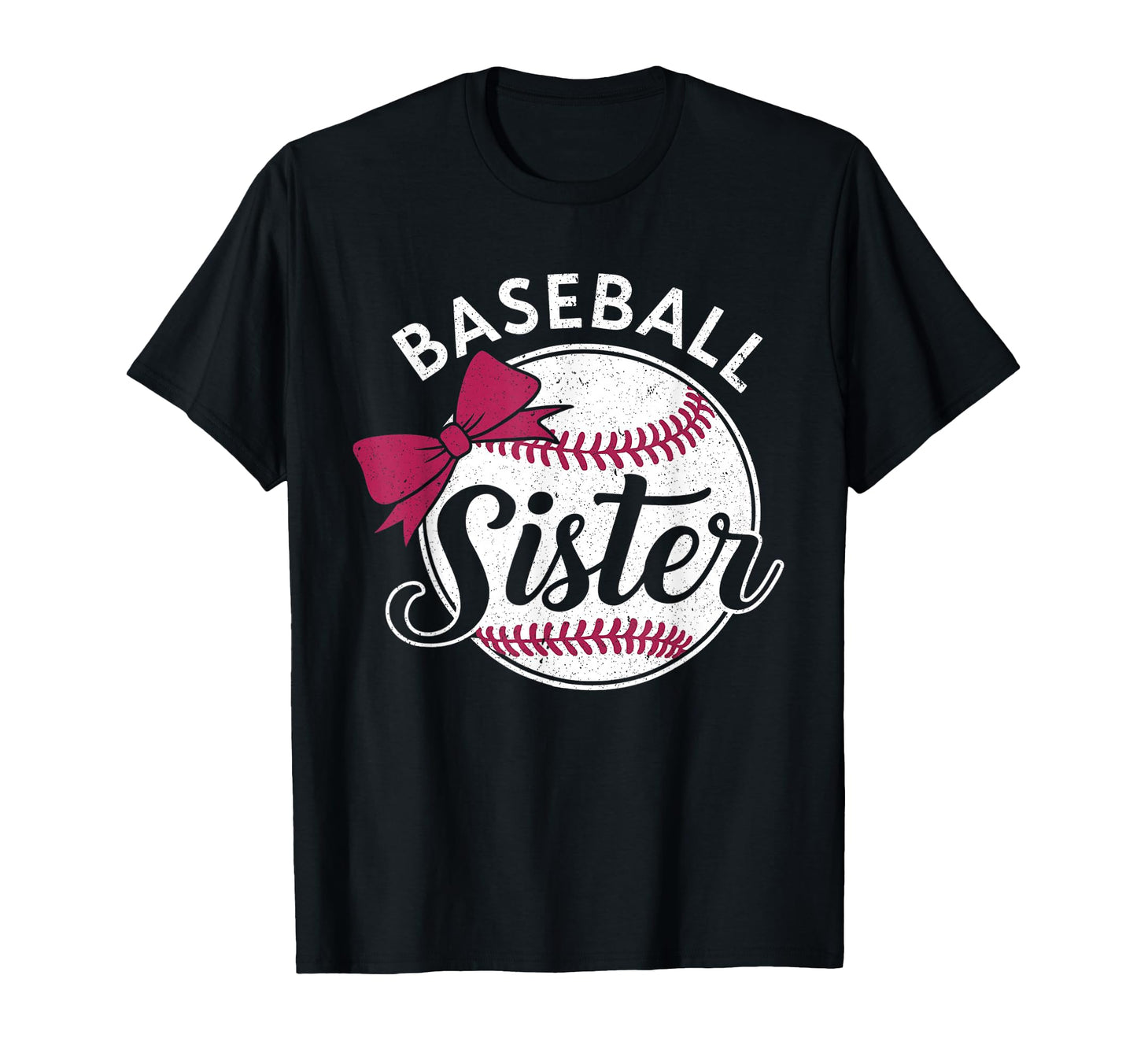 Baseball Sister Coquette Bow Biggest Fan T-Shirt - Novelty Apparel Unisex - T-Shirt, Sweatshirt, Hoodie