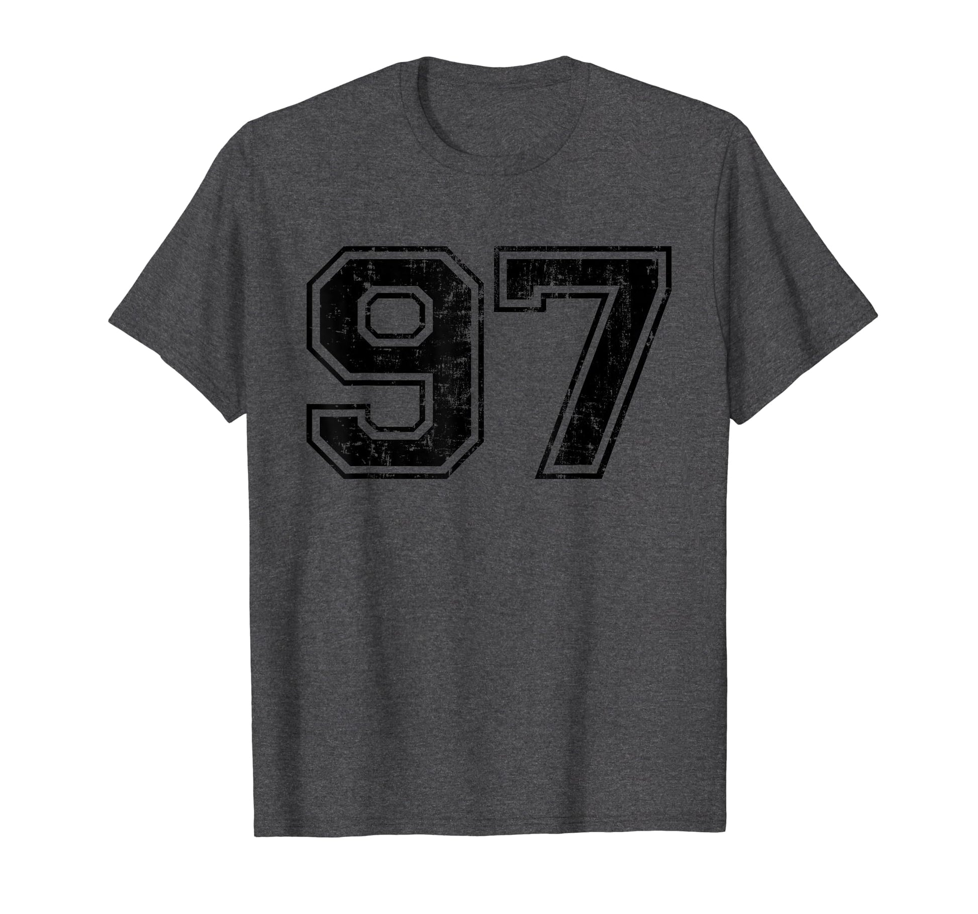 Number 97 Varsity Distressed Sport Team T-Shirt - Graphic Print Unisex - T-Shirt, Sweatshirt, Hoodie