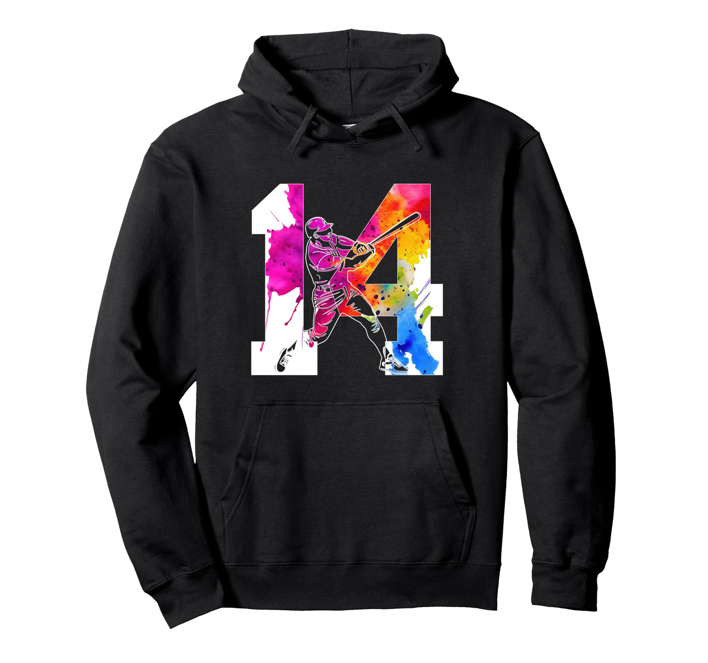 Number 14 Years Baseball 14Th Birthday Hoodie - Minimalist Print Unisex - T-Shirt, Sweatshirt, Hoodie