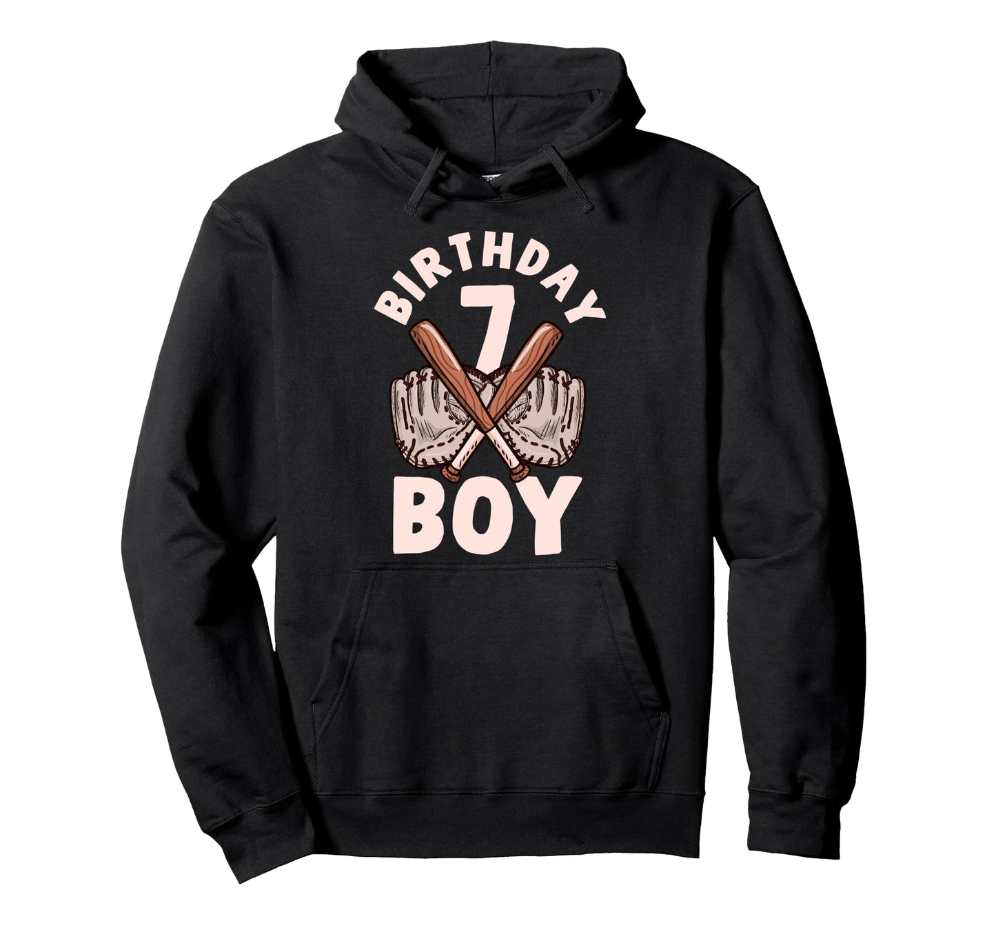 7Th Birthday 7 Baseball Themed Hoodie - Minimalist Print for Adults - T-Shirt, Sweatshirt, Hoodie