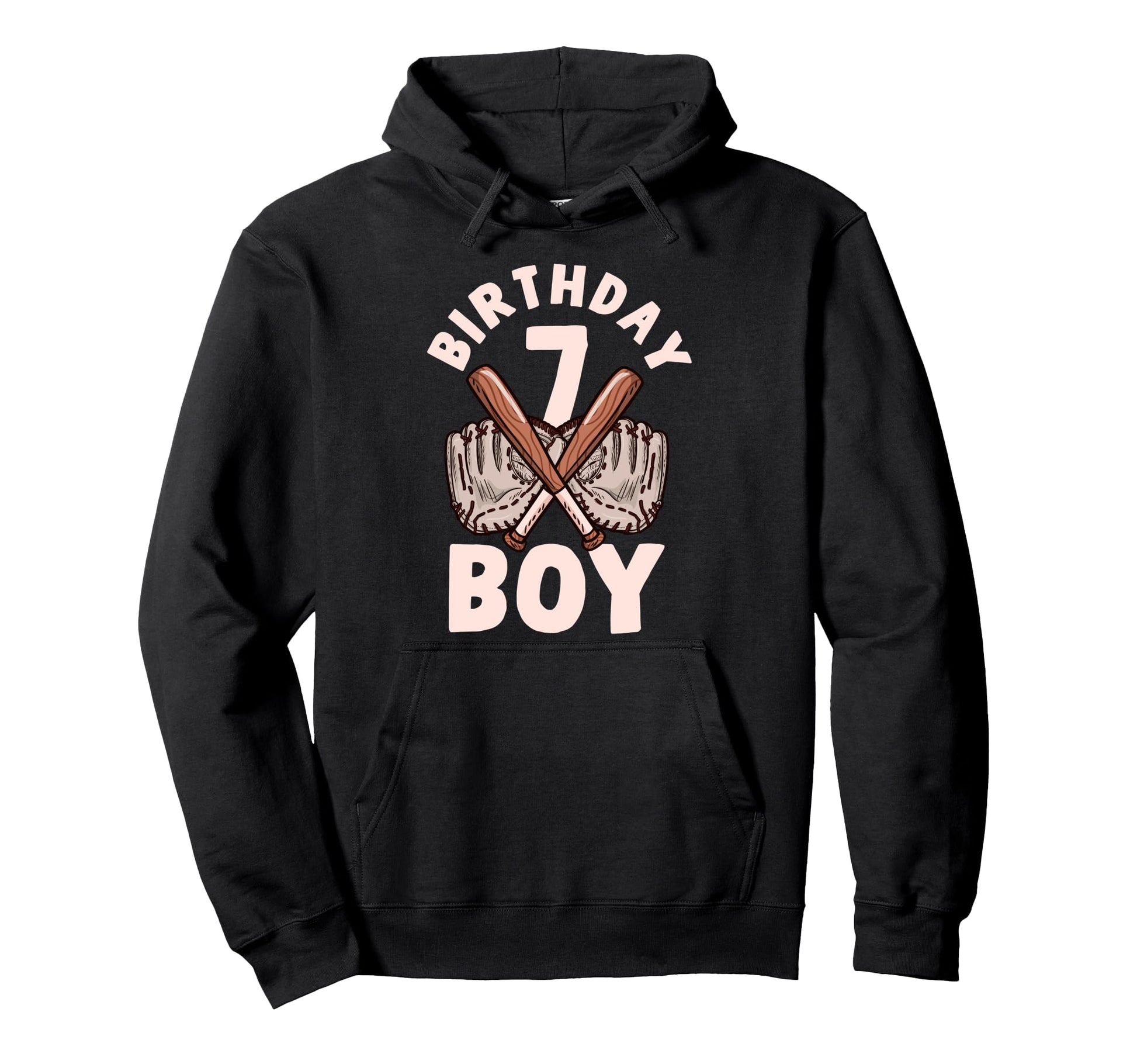 7Th Birthday 7 Baseball Themed Hoodie - Minimalist Print for Adults - T-Shirt, Sweatshirt, Hoodie
