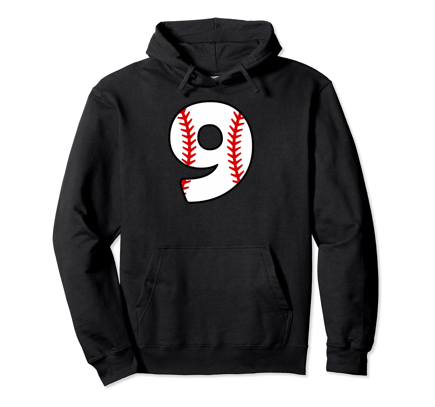 Ninth Birthday 9Th Baseball Number 9 Hoodie - Fun Novelty Design Men Women - T-Shirt, Sweatshirt, Hoodie