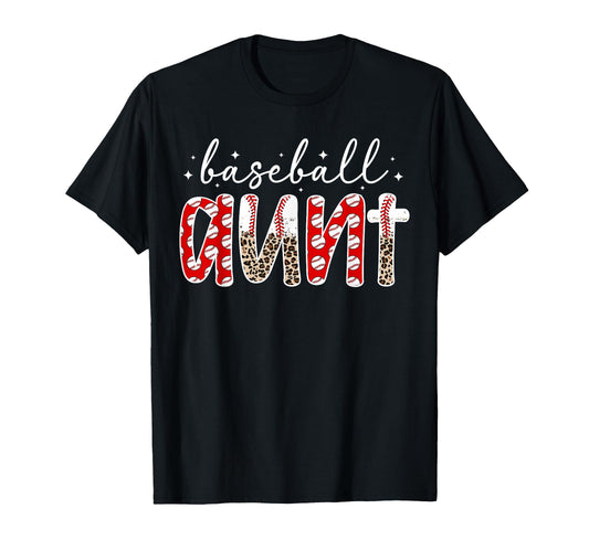 Baseball Aunt Leopard Aunt Baseball T-Shirt - Fun Novelty Design Men Women - T-Shirt, Sweatshirt, Hoodie