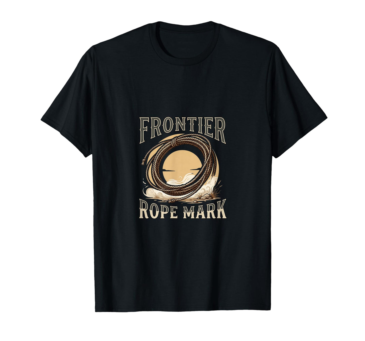 Frontier Rope Mark Western Cowboy T-Shirt - Fun Novelty Design for Adults - T-Shirt, Sweatshirt, Hoodie