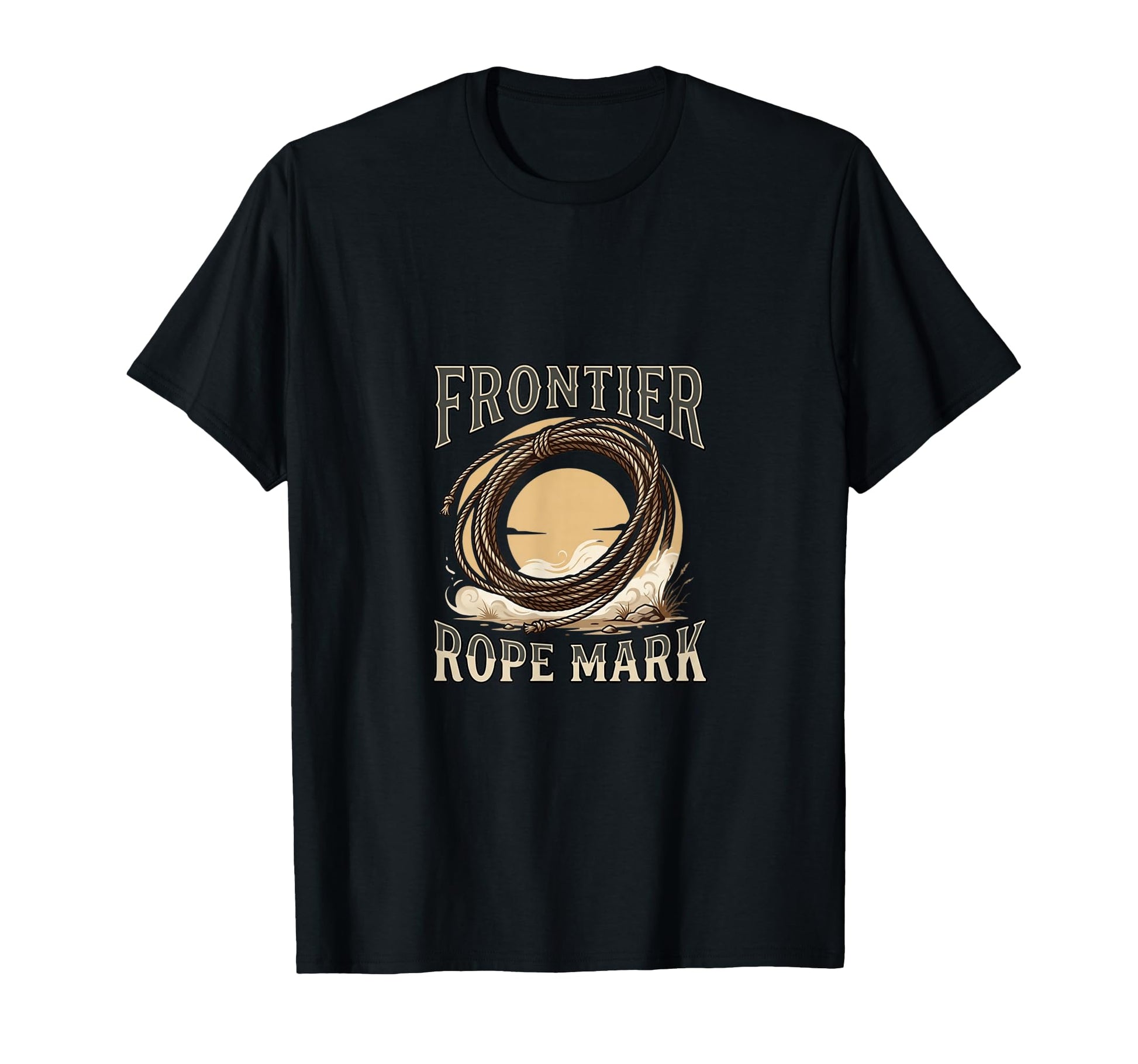 Frontier Rope Mark Western Cowboy T-Shirt - Fun Novelty Design for Adults - T-Shirt, Sweatshirt, Hoodie