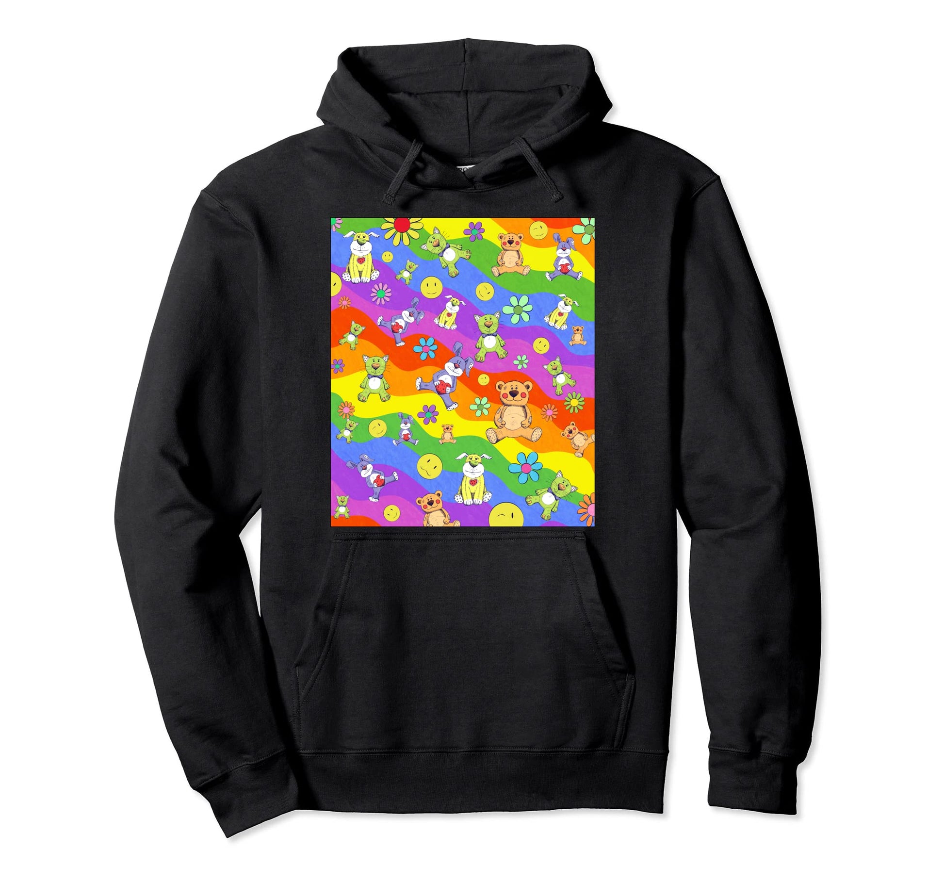 Kidcore Aesthetic Rainbow Stripes Hoodie - Fun Novelty Design Unisex - T-Shirt, Sweatshirt, Hoodie