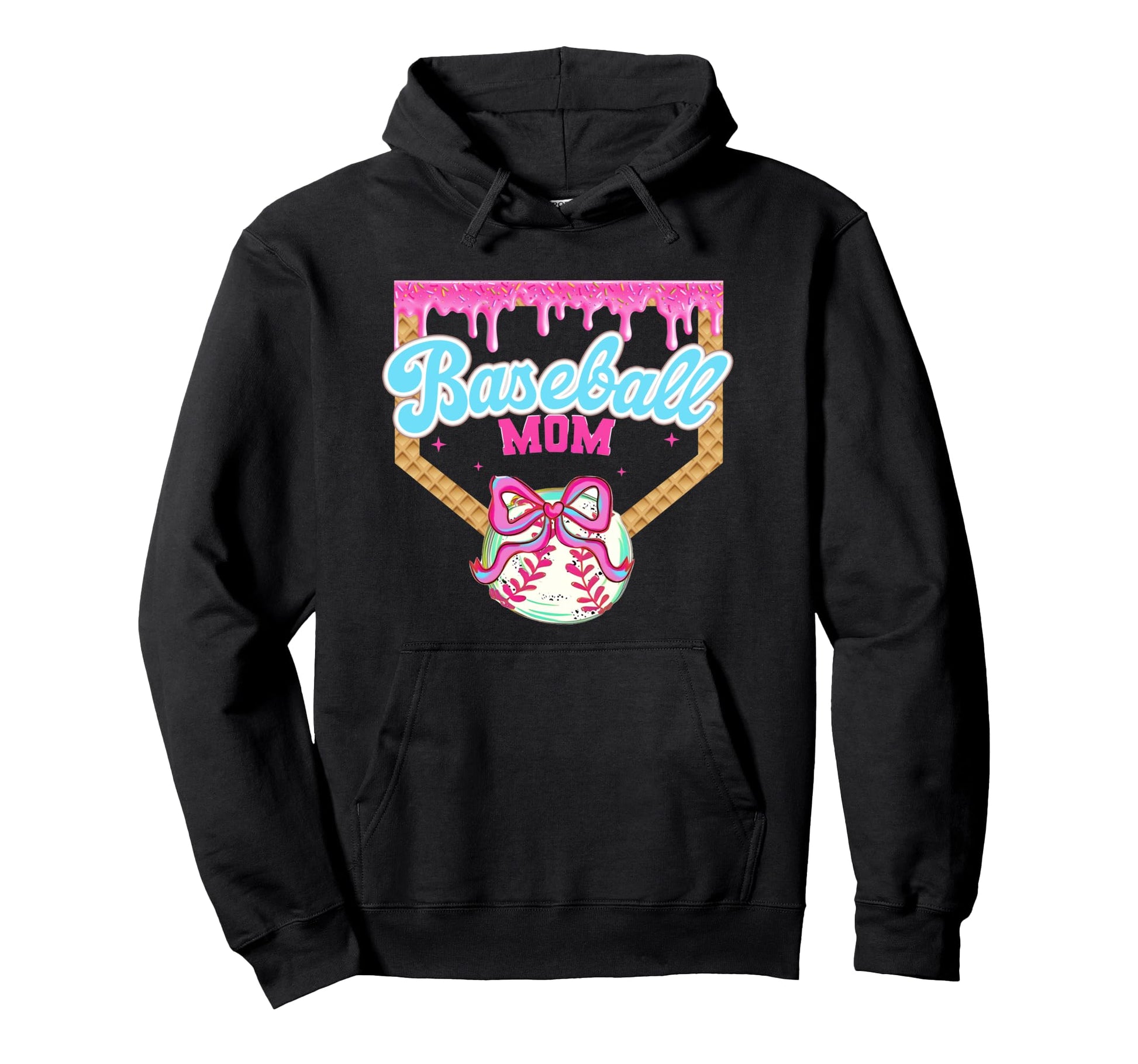 Baseball Mom Ice Cream Drip Baseball Hoodie - Streetwear Style Men Women - T-Shirt, Sweatshirt, Hoodie
