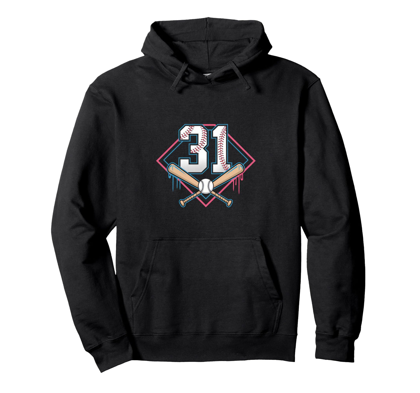 31Th Birthday Baseball Home Ice Cream Hoodie - Minimalist Print for Adults - T-Shirt, Sweatshirt, Hoodie