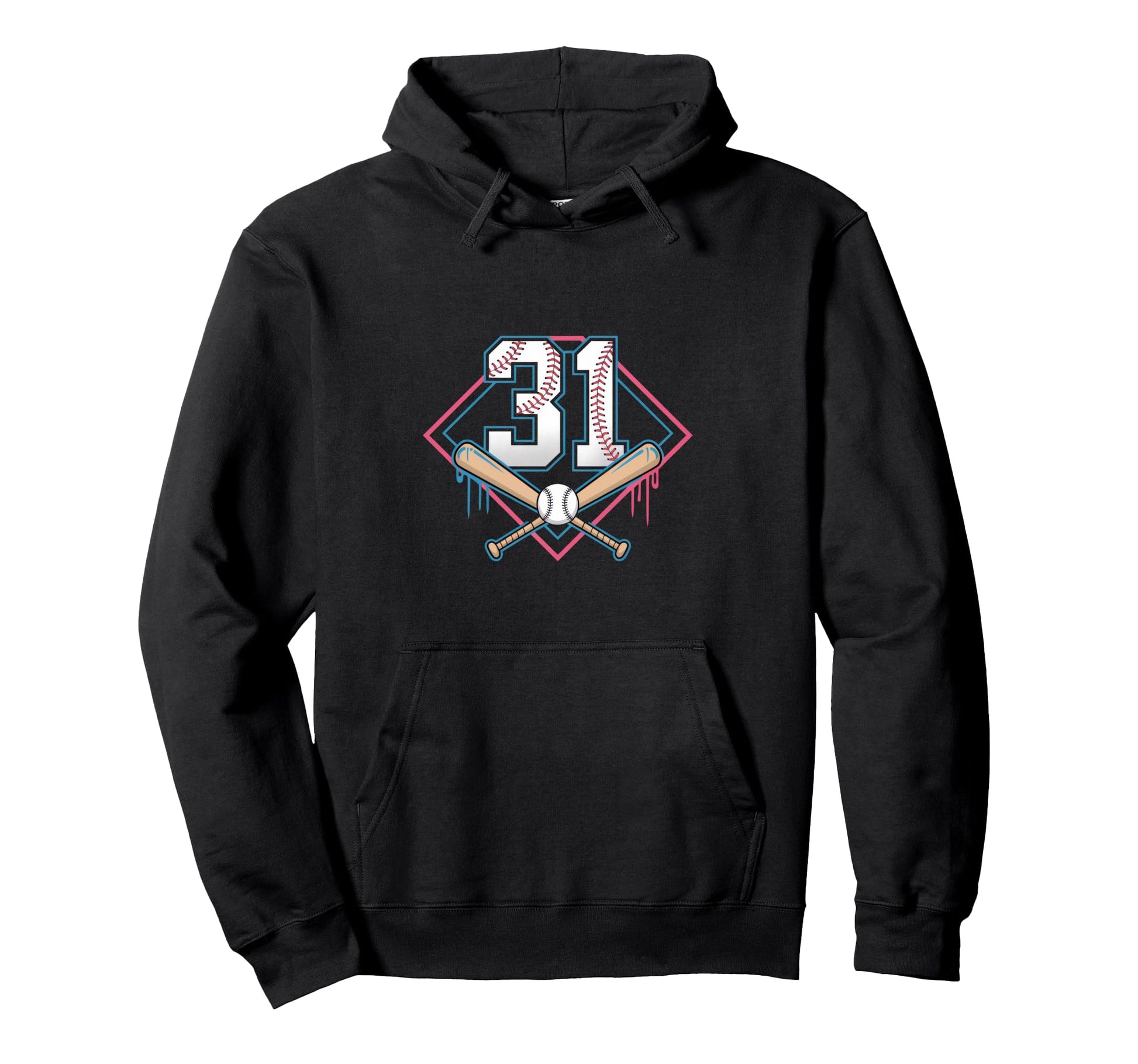 31Th Birthday Baseball Home Ice Cream Hoodie - Minimalist Print for Adults - T-Shirt, Sweatshirt, Hoodie