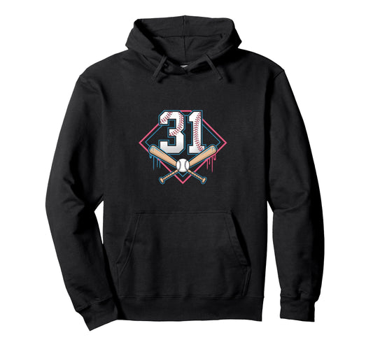 31Th Birthday Baseball Home Ice Cream Hoodie - Minimalist Print for Adults - T-Shirt, Sweatshirt, Hoodie
