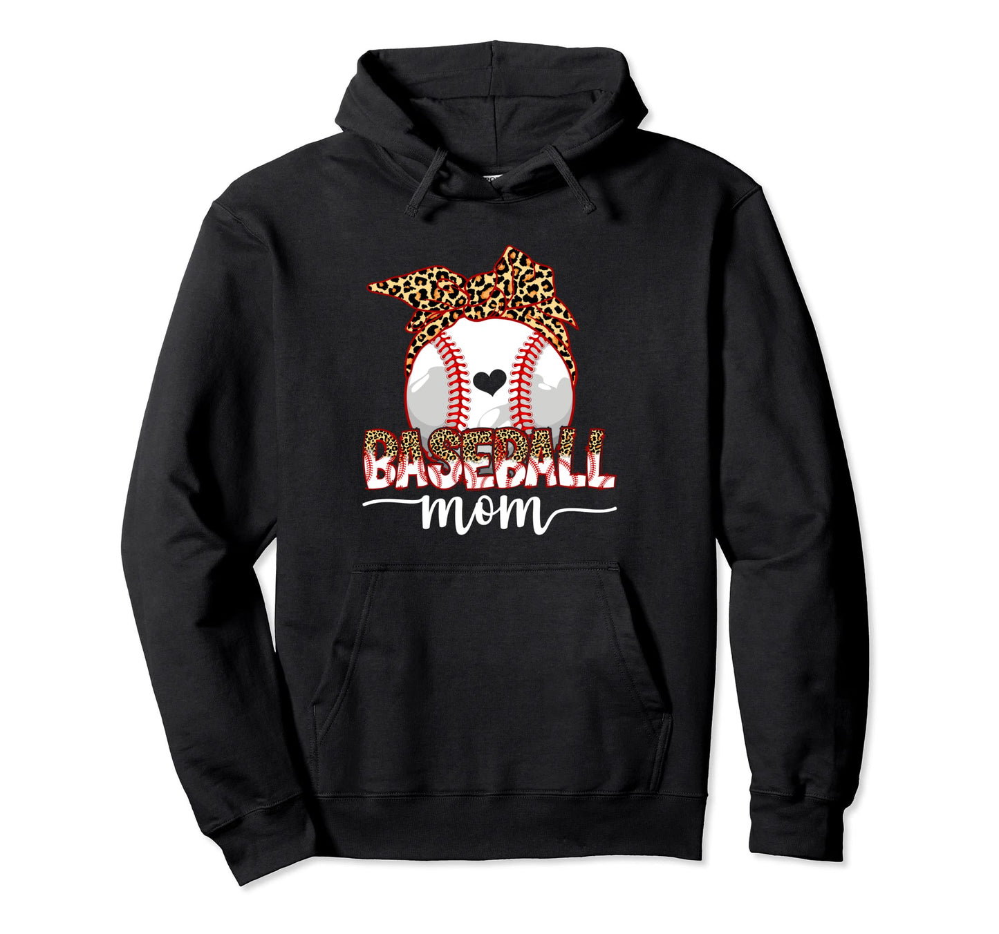 Leopard Baseball Baseball Mom Life Hoodie - Fun Novelty Design Men Women - T-Shirt, Sweatshirt, Hoodie
