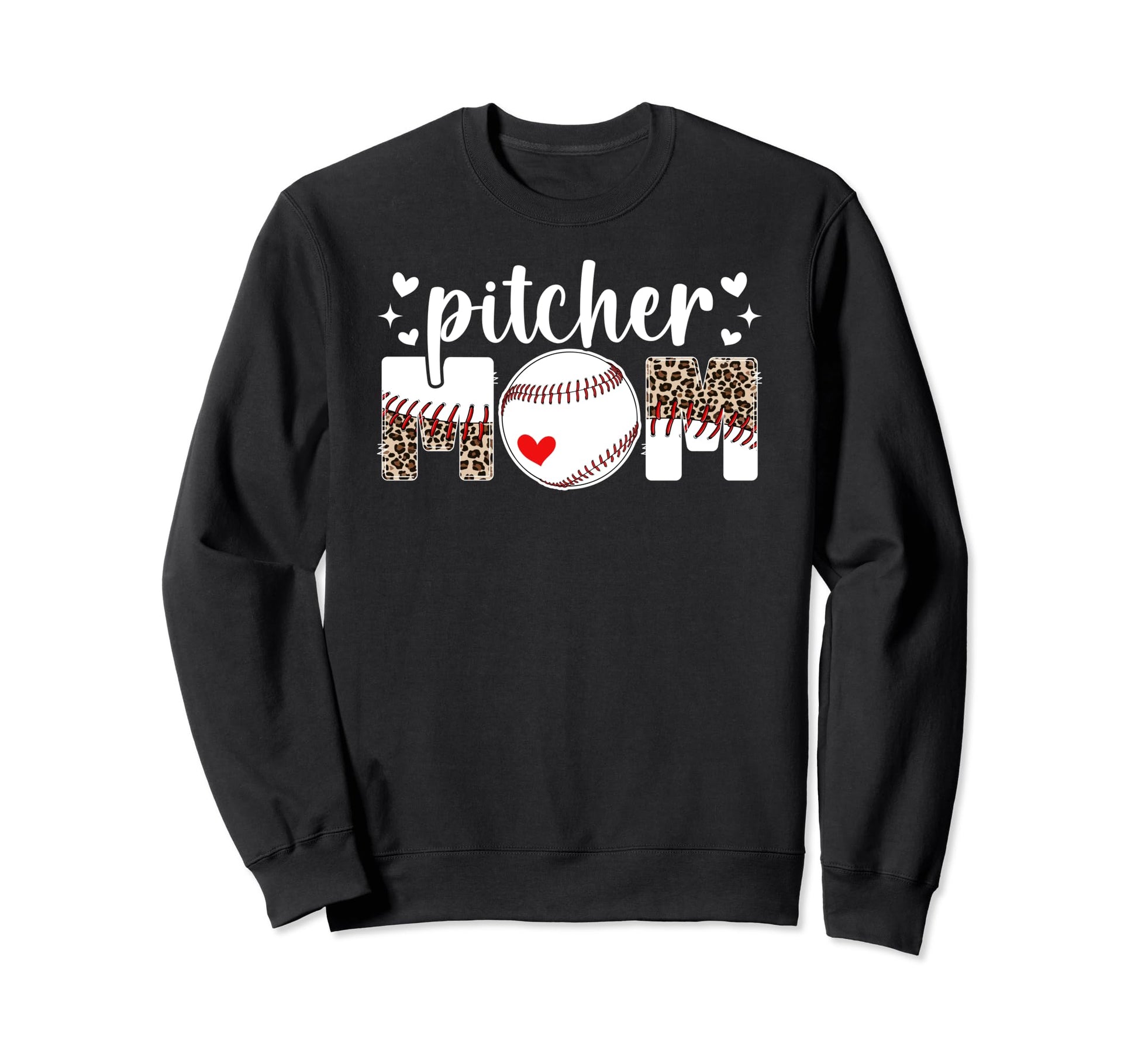 Baseball Pitcher Mom Leopard Mom Sweatshirt - Graphic Print Unisex - T-Shirt, Sweatshirt, Hoodie