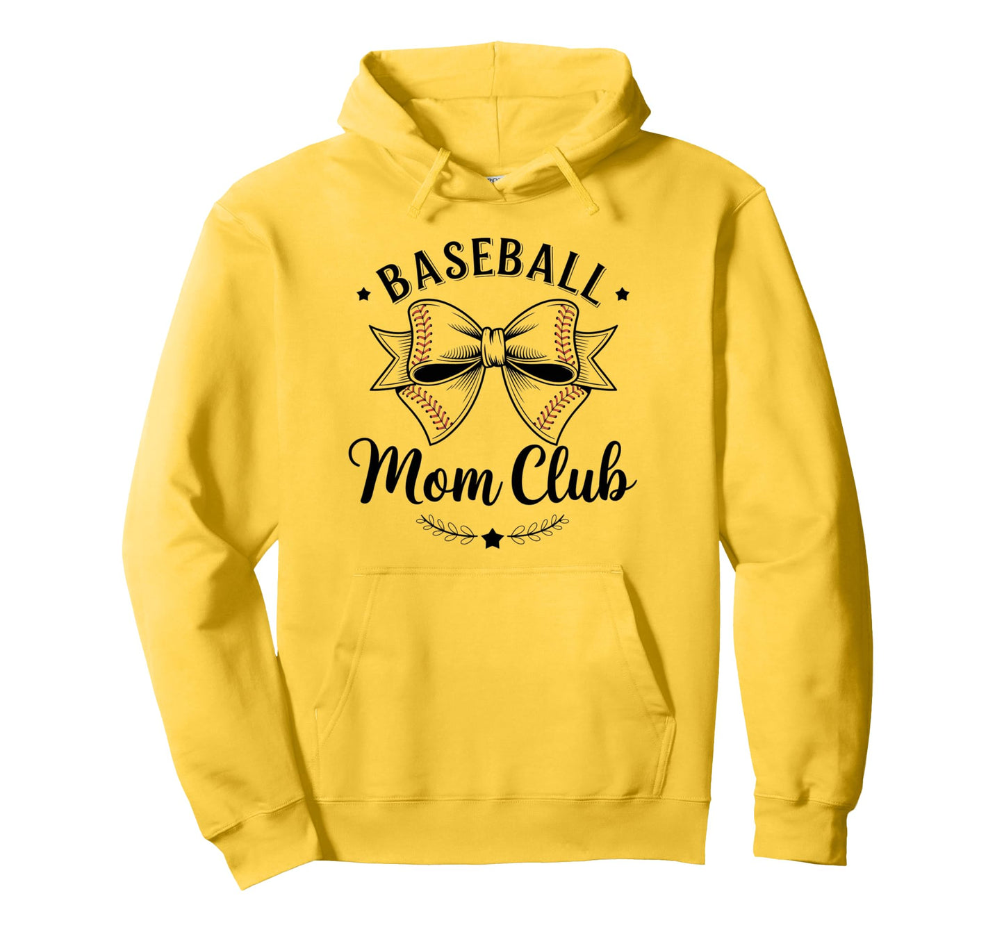 Baseball Mom Club Bow Hoodie - Aesthetic Graphic Unisex - T-Shirt, Sweatshirt, Hoodie