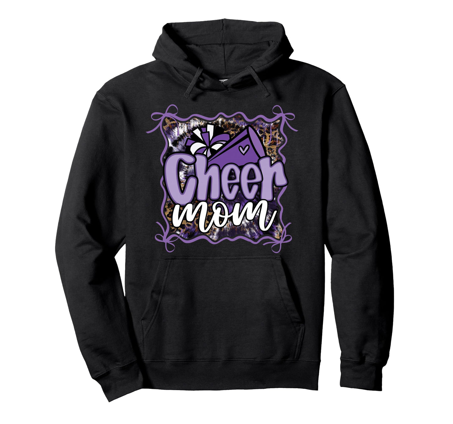 Purple Coquette Cheer Mom Hoodie - Custom Art Print for Adults - T-Shirt, Sweatshirt, Hoodie