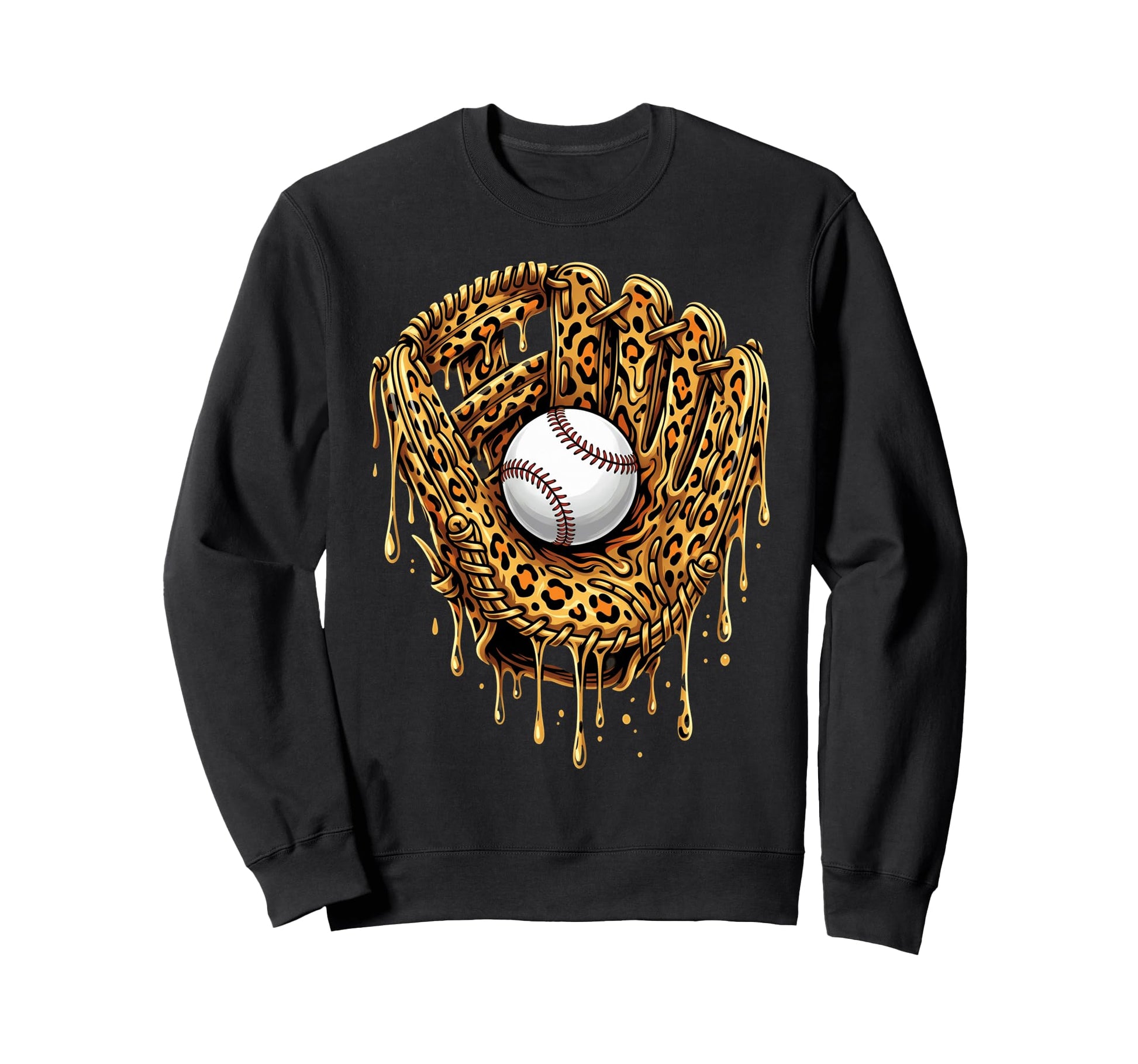 Leopard Baseball Drip Baseball Player Sweatshirt - Custom Art Print Unisex - T-Shirt, Sweatshirt, Hoodie