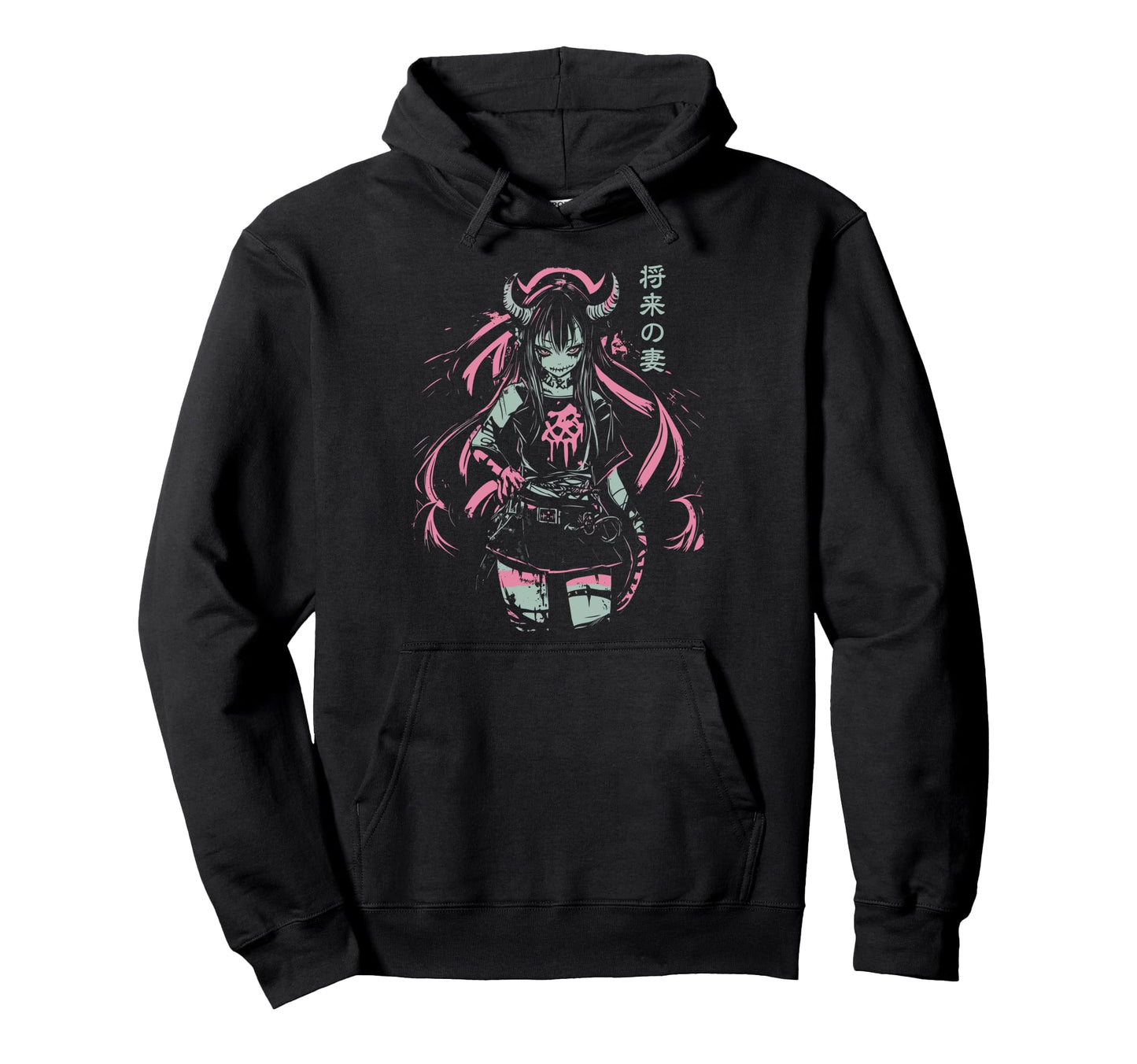 Anime Horror Aesthetic Vaporwave Hoodie - Fun Novelty Design Men Women - T-Shirt, Sweatshirt, Hoodie