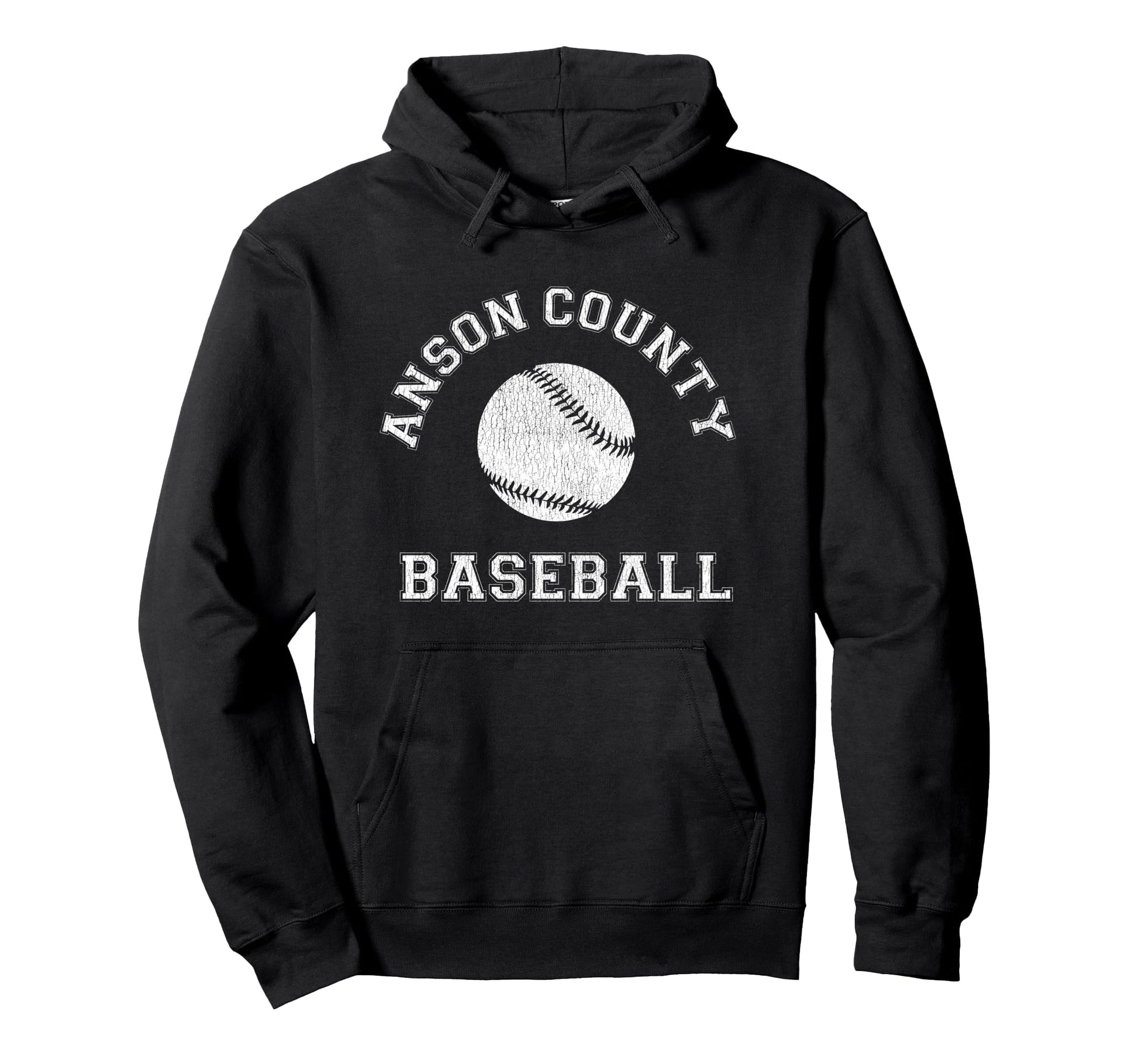 Anson County Baseball Distressed Hoodie - Fun Novelty Design for Adults - T-Shirt, Sweatshirt, Hoodie