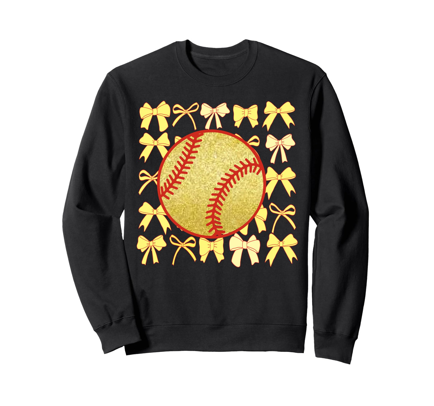 Baseball Softball Bow Ribbon Gift Sports Hoodie - Graphic Print for Adults - T-Shirt, Sweatshirt, Hoodie