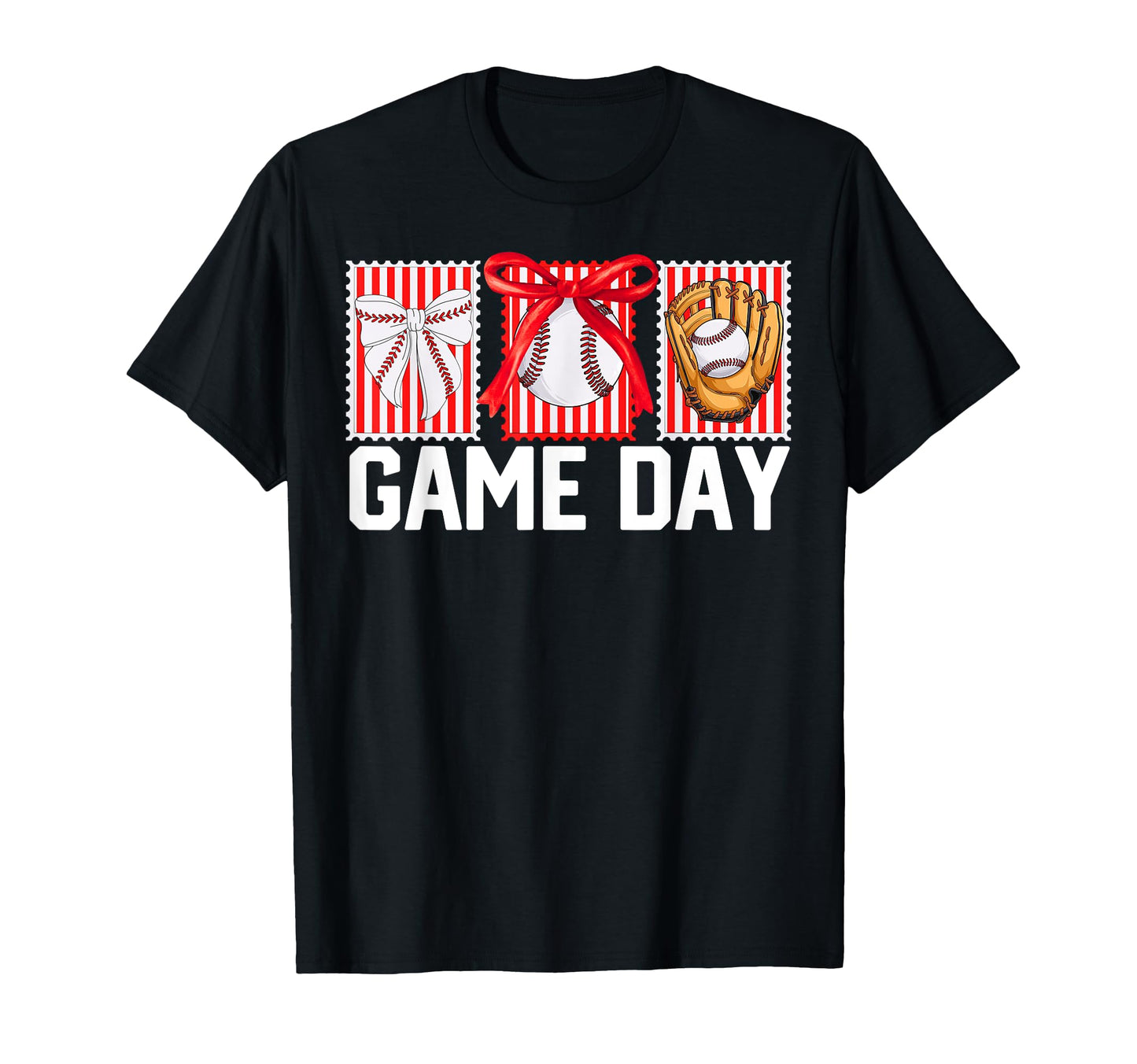 Baseball Stamps Coquette Bow Baseball T-Shirt - Custom Art Print Men Women - T-Shirt, Sweatshirt, Hoodie