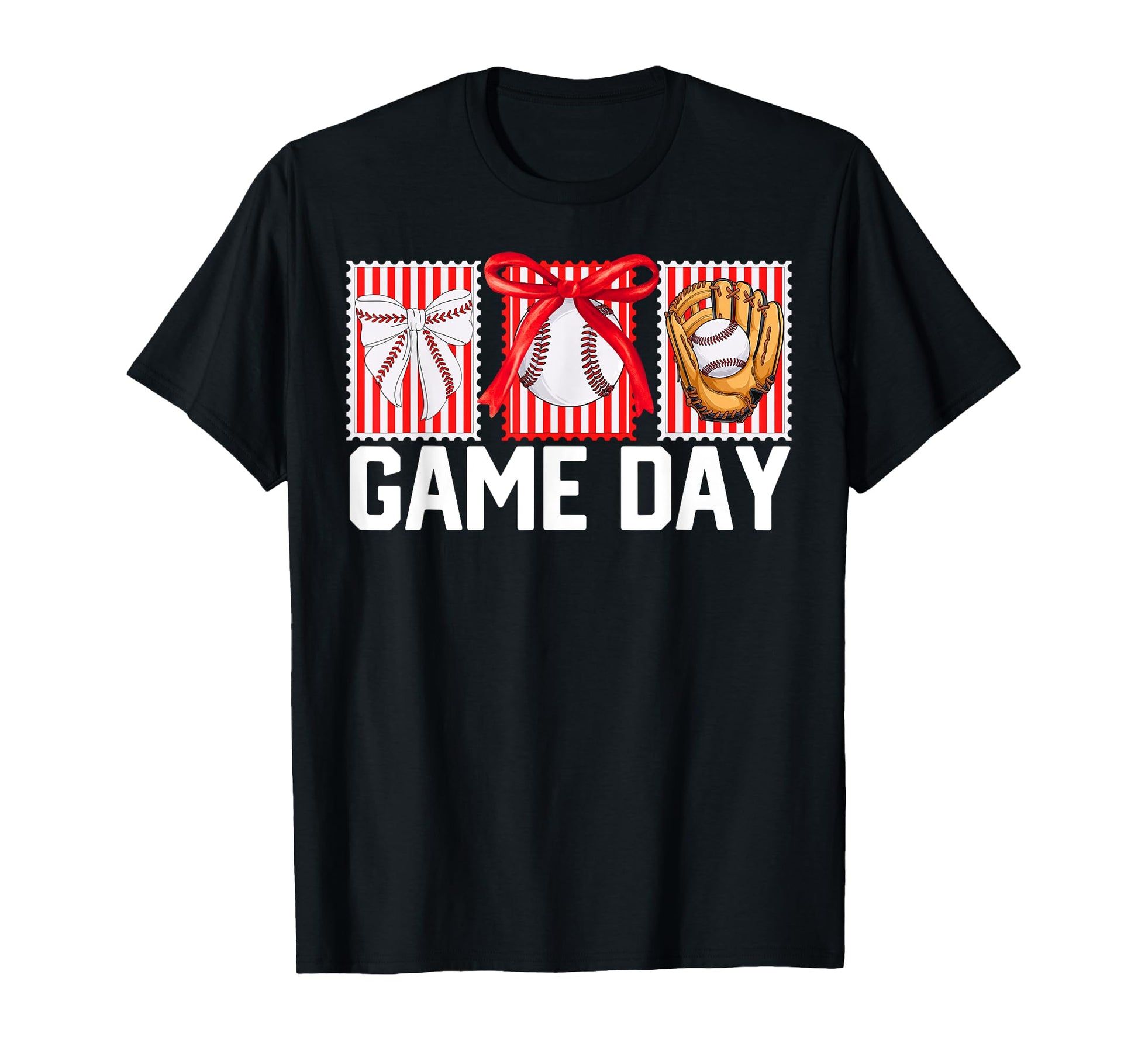 Baseball Stamps Coquette Bow Baseball T-Shirt - Custom Art Print Men Women - T-Shirt, Sweatshirt, Hoodie