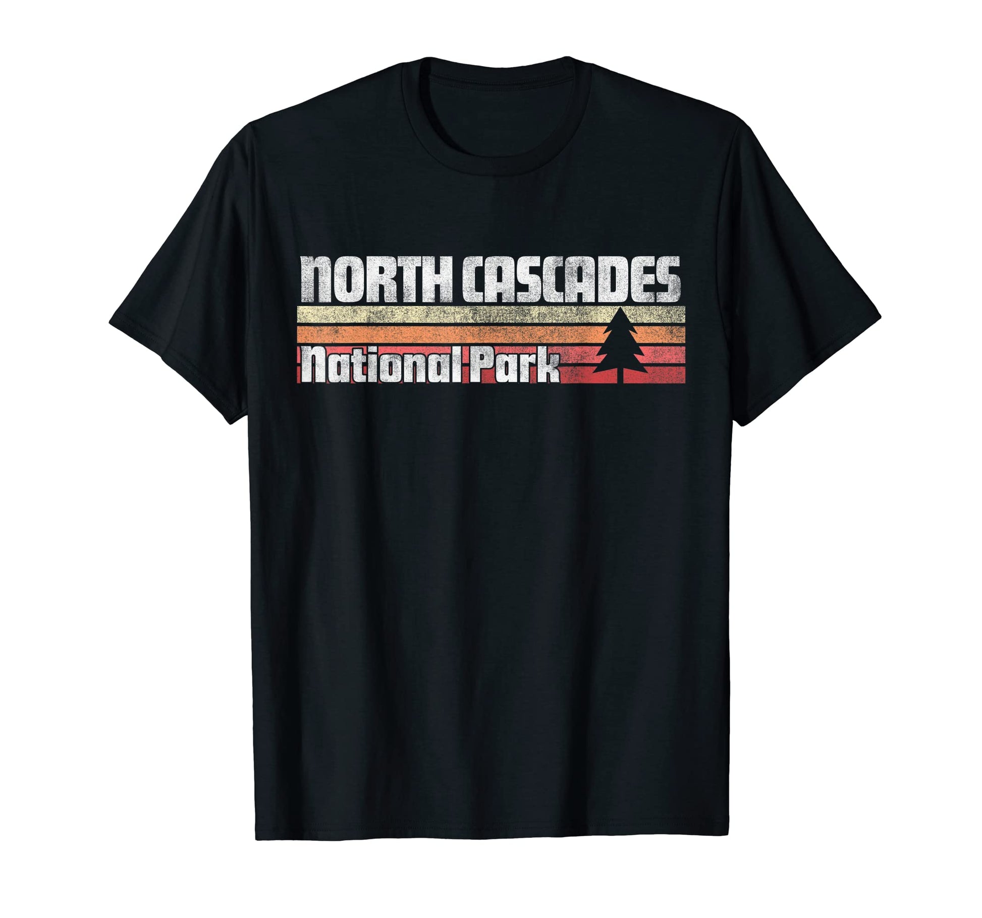 North Cascades National Park 70S T-Shirt - Fun Novelty Design for Adults - T-Shirt, Sweatshirt, Hoodie