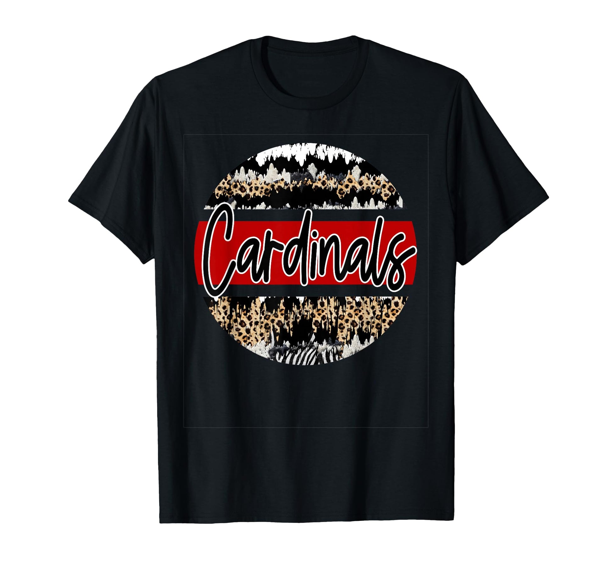 Cardinals Leopard School Spirit T-Shirt - Graphic Print for Adults - T-Shirt, Sweatshirt, Hoodie