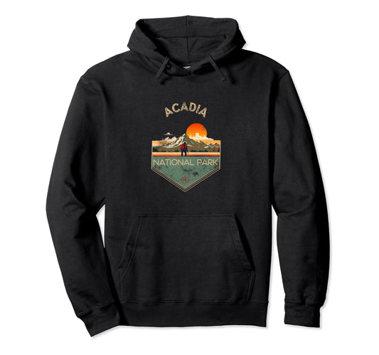 Acadia National Park Hiking Souvenir Hoodie - Graphic Print Men Women - T-Shirt, Sweatshirt, Hoodie