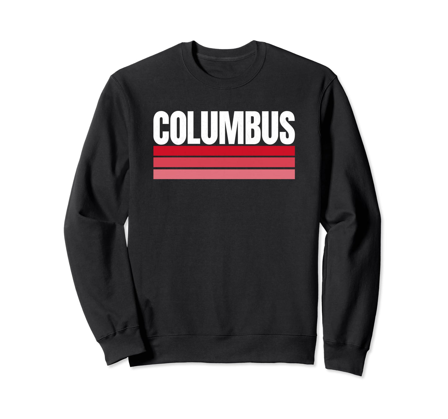 Columbus White Red Stripes Hometown Sweatshirt - Graphic Print Men Women - T-Shirt, Sweatshirt, Hoodie