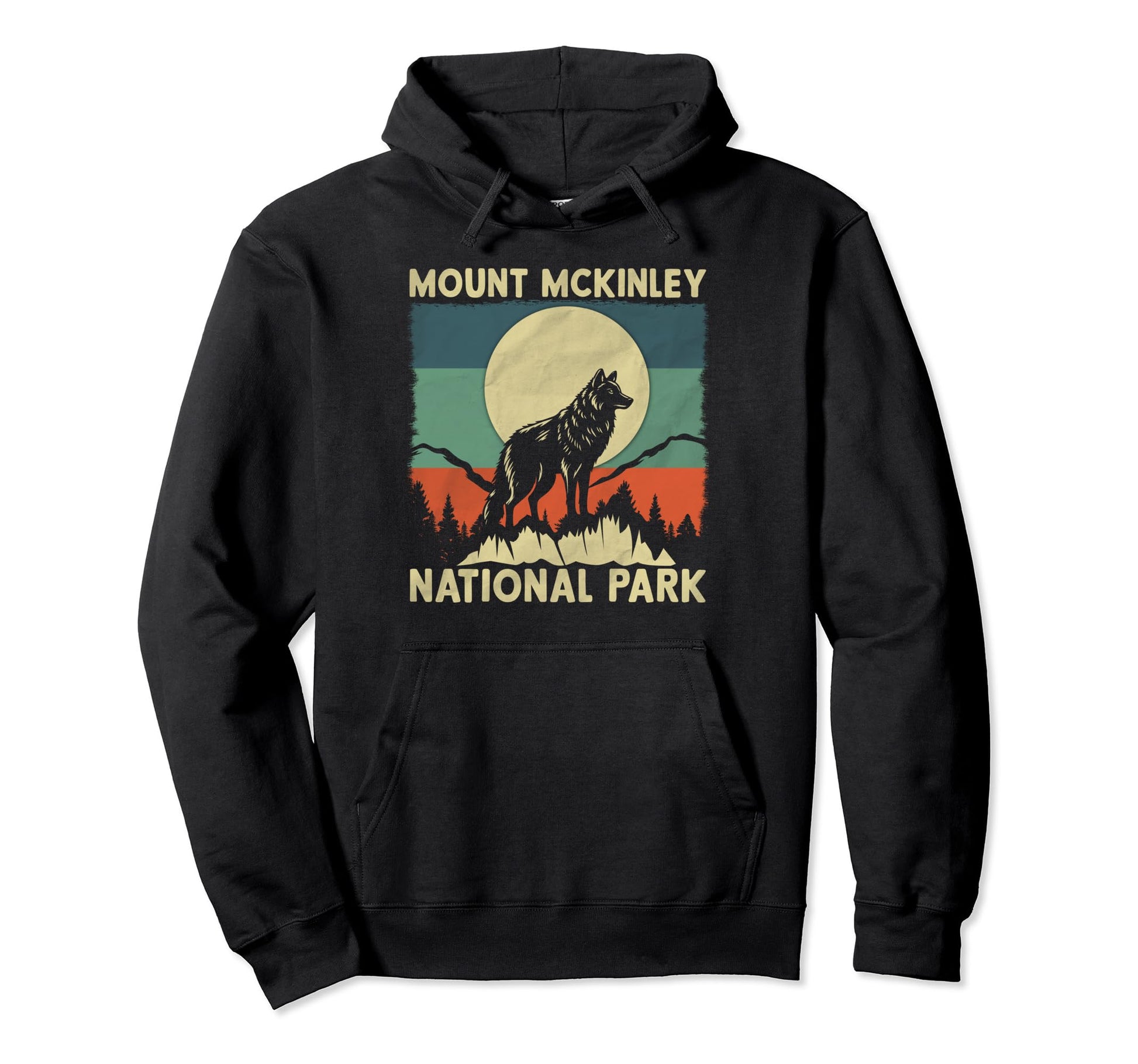 Wolf Mount Mckinley National Park Hoodie - Minimalist Print for Adults - T-Shirt, Sweatshirt, Hoodie
